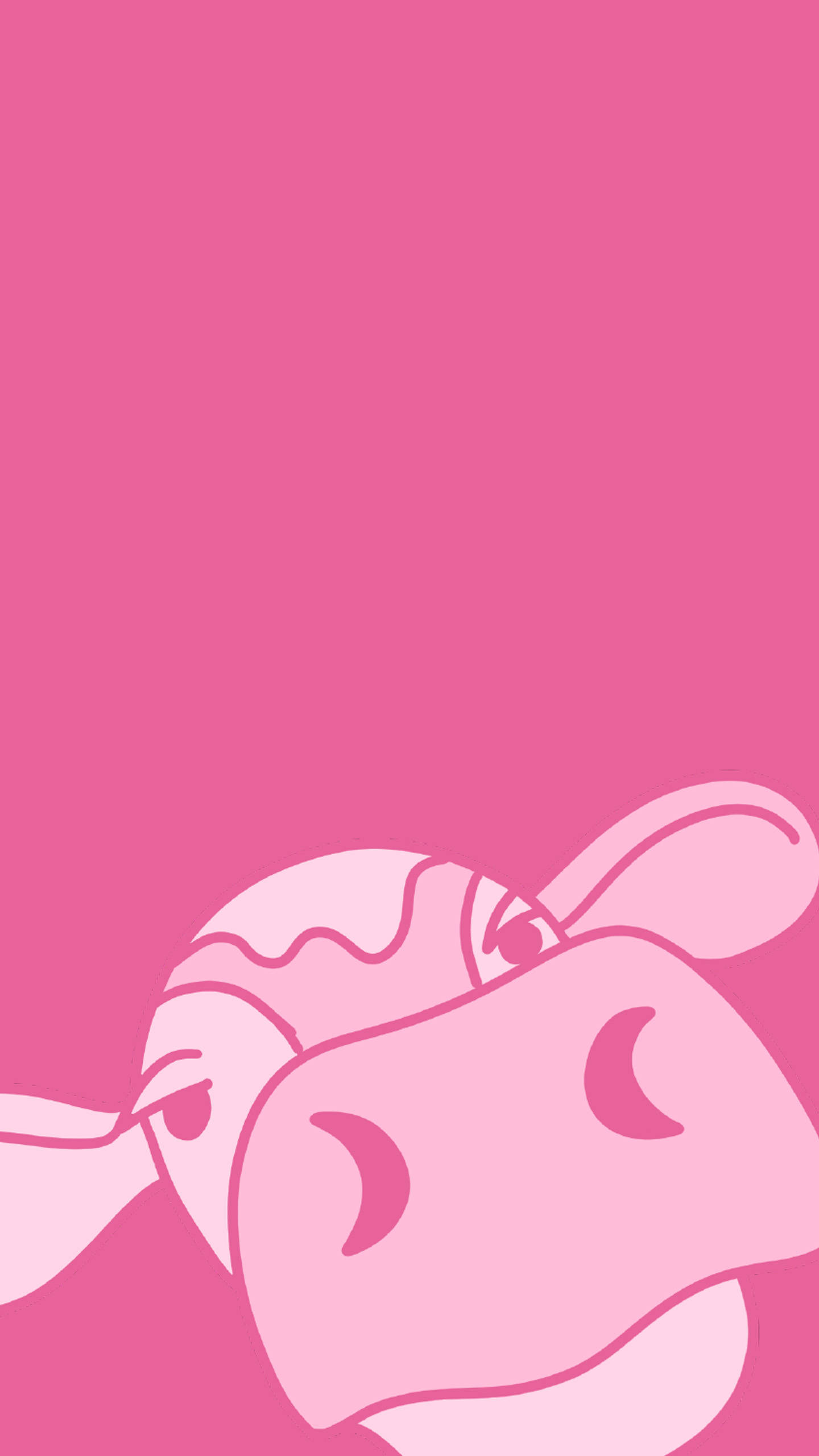 Strawberry Cow, big nose, pink cow head, 2K Phone Wallpaper
