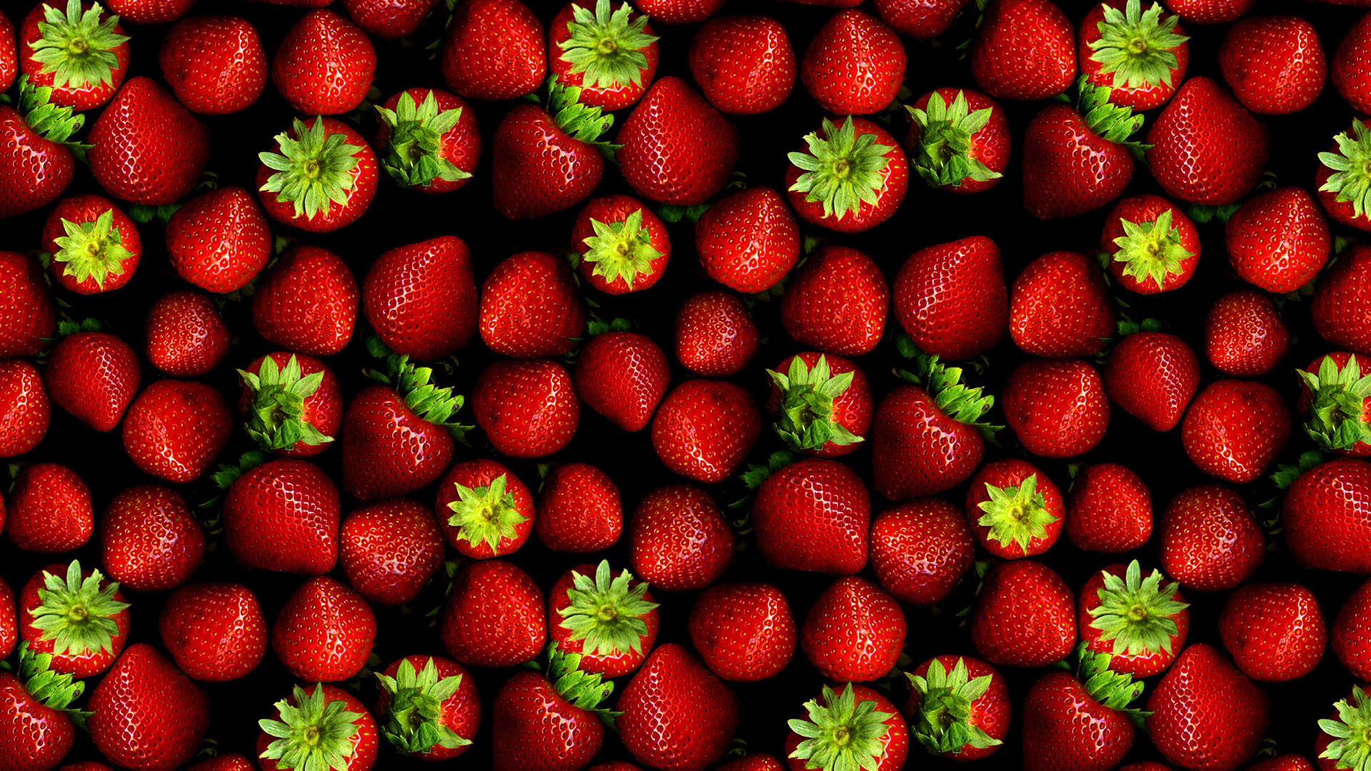 bright red strawberry desktop, vibrant red strawberries, green tops, Full HD Desktop Wallpaper