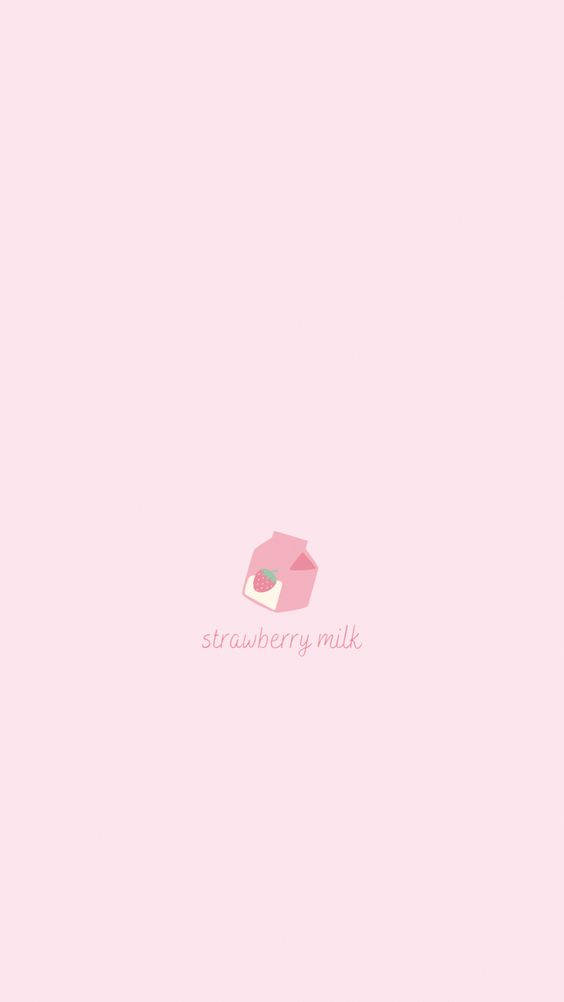 strawberry milk, pink milk carton, strawberry label, SD Phone Wallpaper