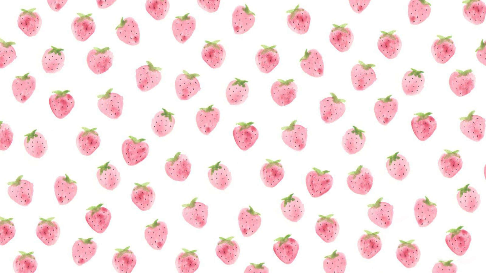 pink strawberry pattern, watercolor pattern, pink strawberries, Full HD Desktop Wallpaper