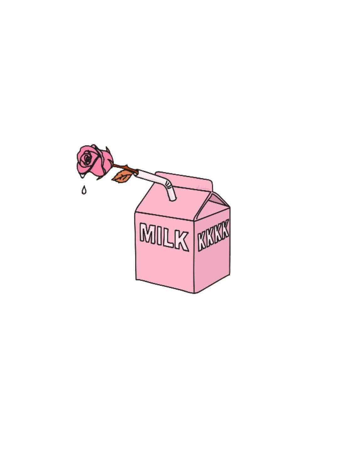 Strawberry Milk, pink milk box, pink rose, HD Phone Wallpaper