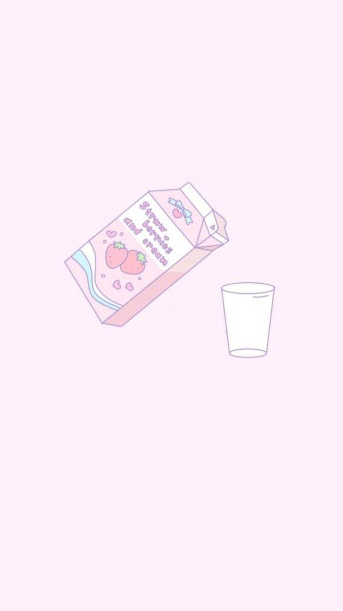 strawberry milk, pastel pink, strawberry cream, SD Phone Wallpaper
