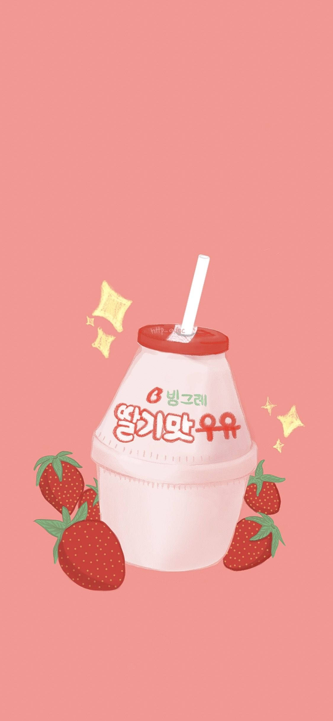 strawberry milk, straw, strawberry, Full HD Phone Wallpaper
