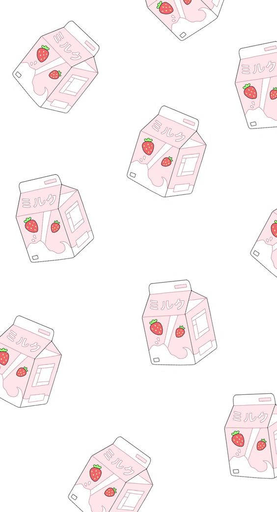 strawberry milk, pink, strawberry milk cartons, SD Phone Wallpaper