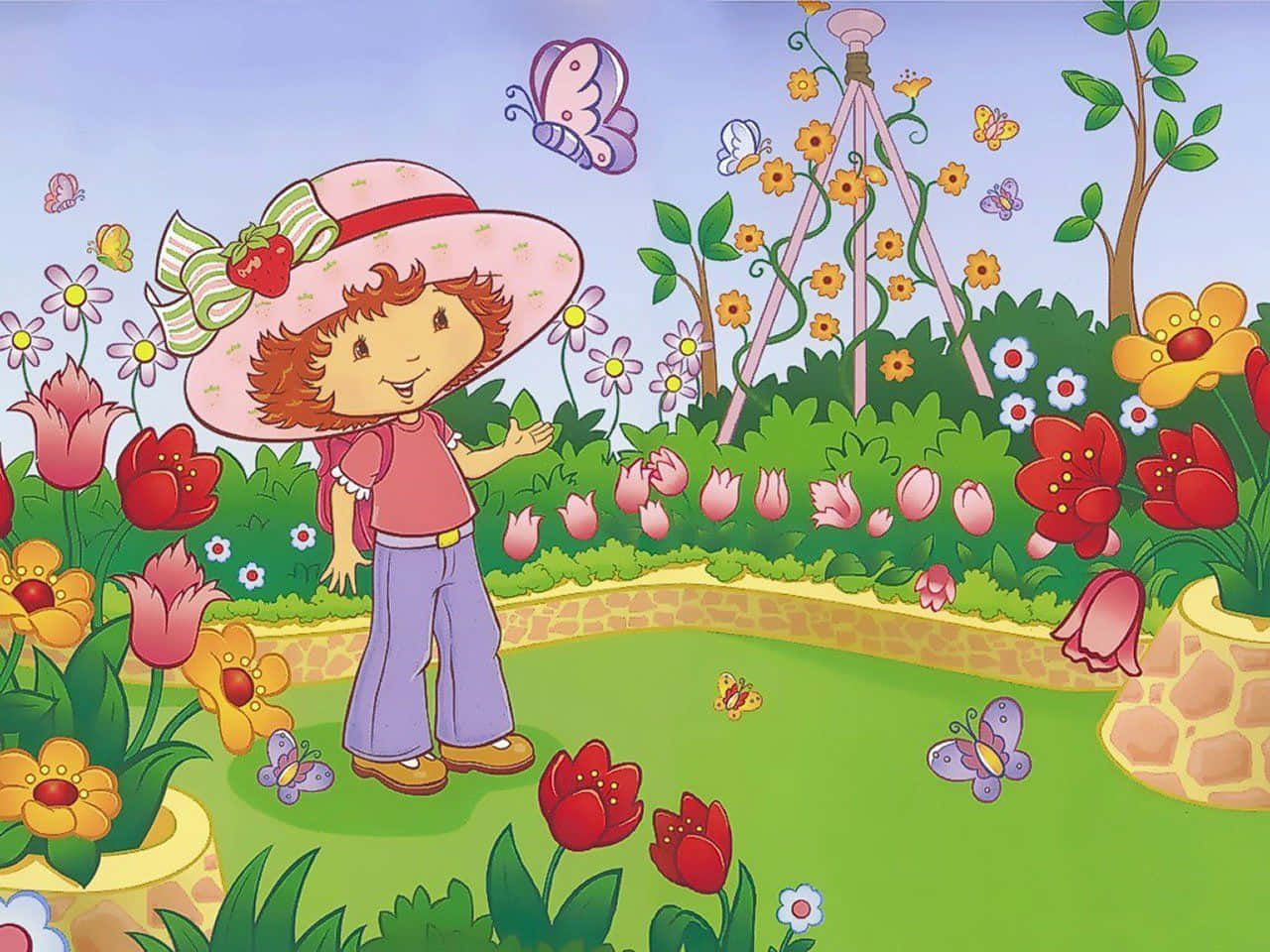 Strawberry Shortcake, 2003 Cartoon, garden, HD Desktop Wallpaper