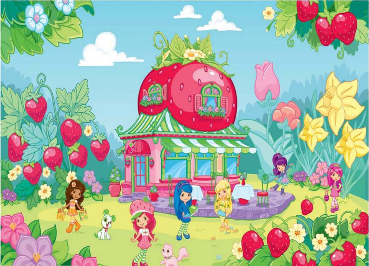 Strawberry Shortcake, strawberry-shaped house, oversized strawberries, SD Desktop Wallpaper