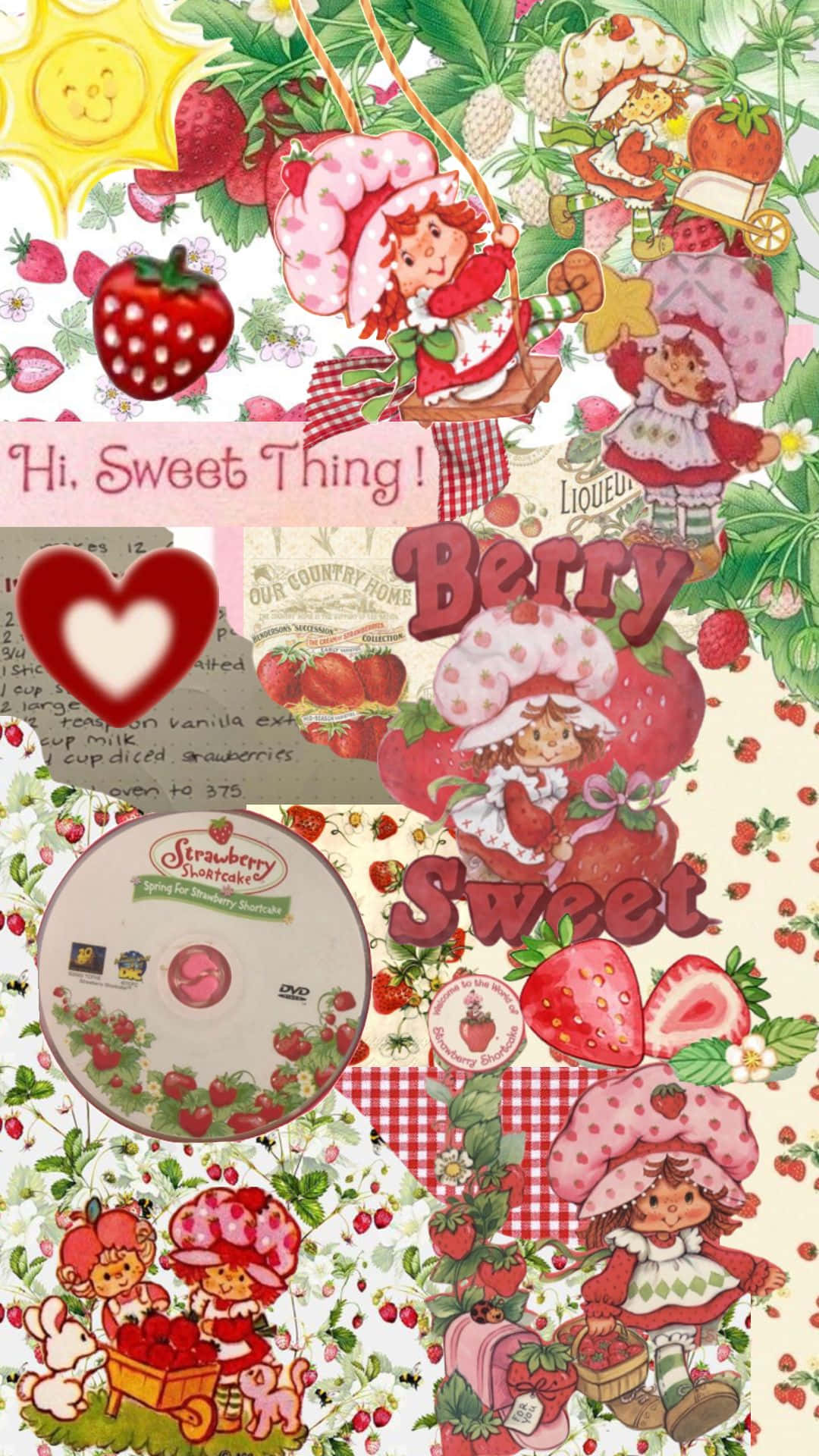 Strawberry Shortcake, red, pink, Full HD Phone Wallpaper