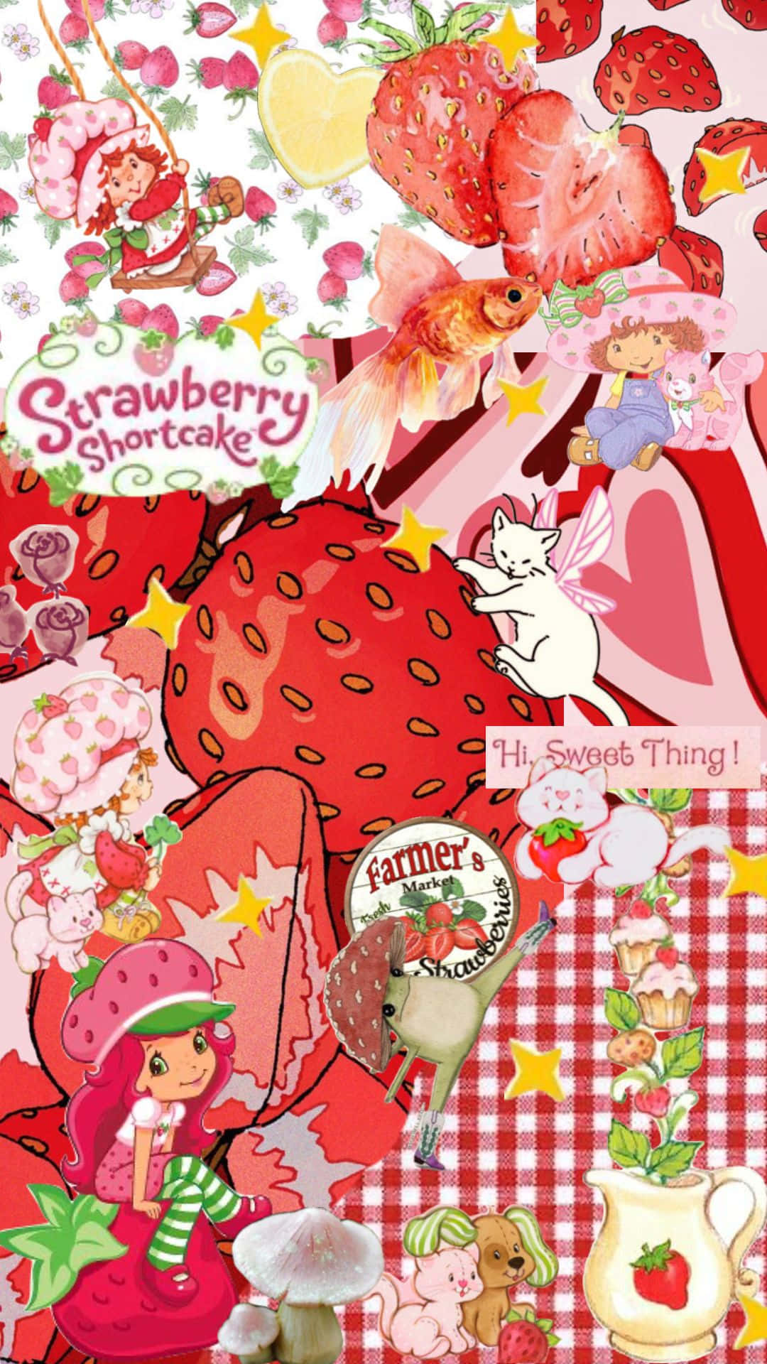 Strawberry Shortcake, cartoon characters, cupcakes, Full HD Phone Wallpaper