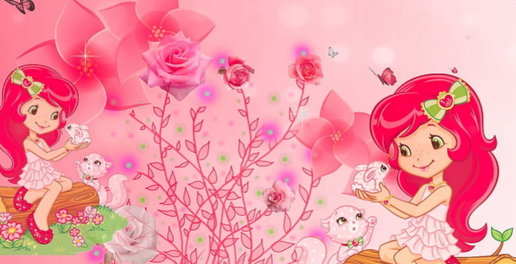 Strawberry Shortcake, friends, garden, HD Desktop Wallpaper