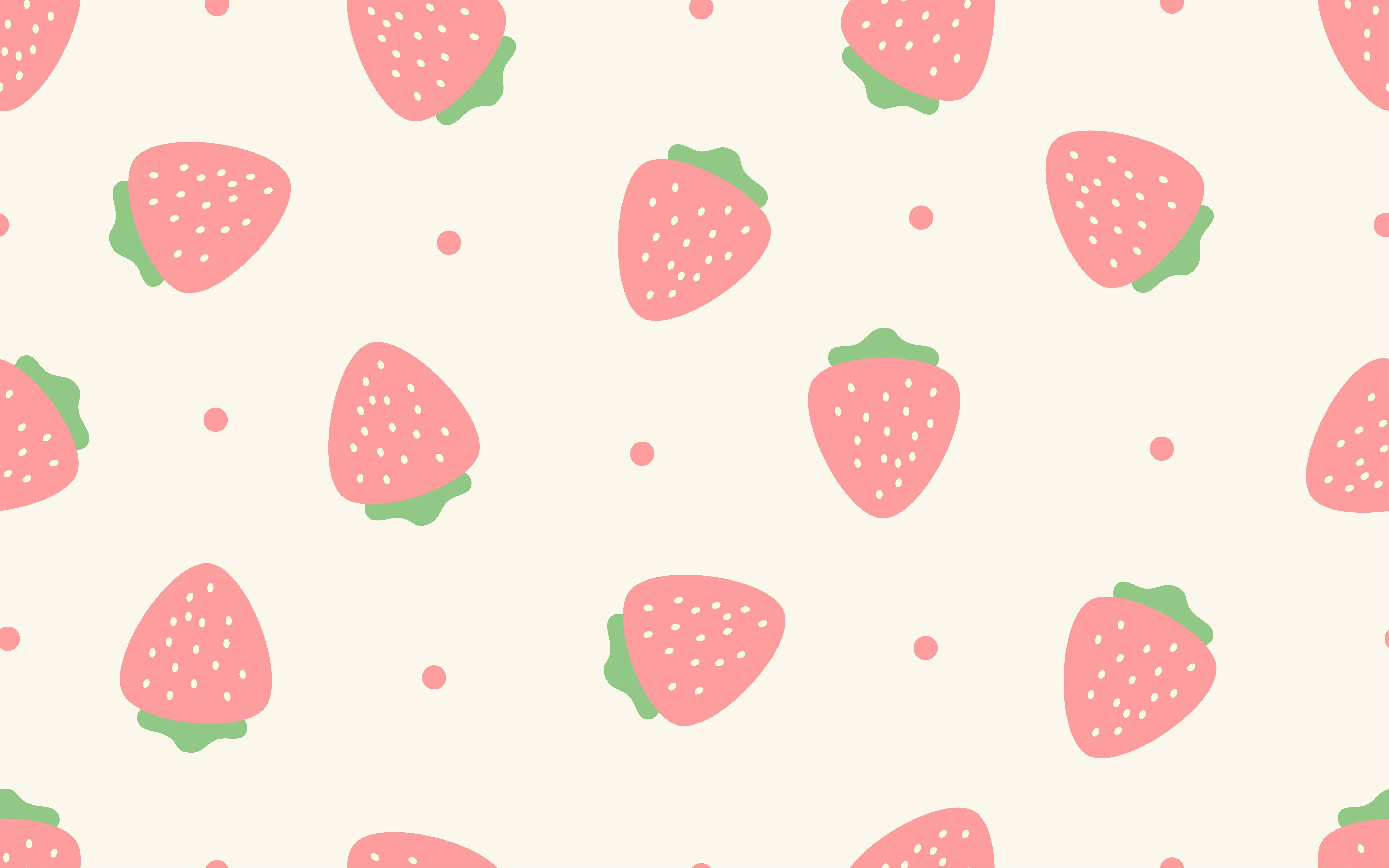 strawberry, pink strawberries, green leaves, 5K Desktop Wallpaper
