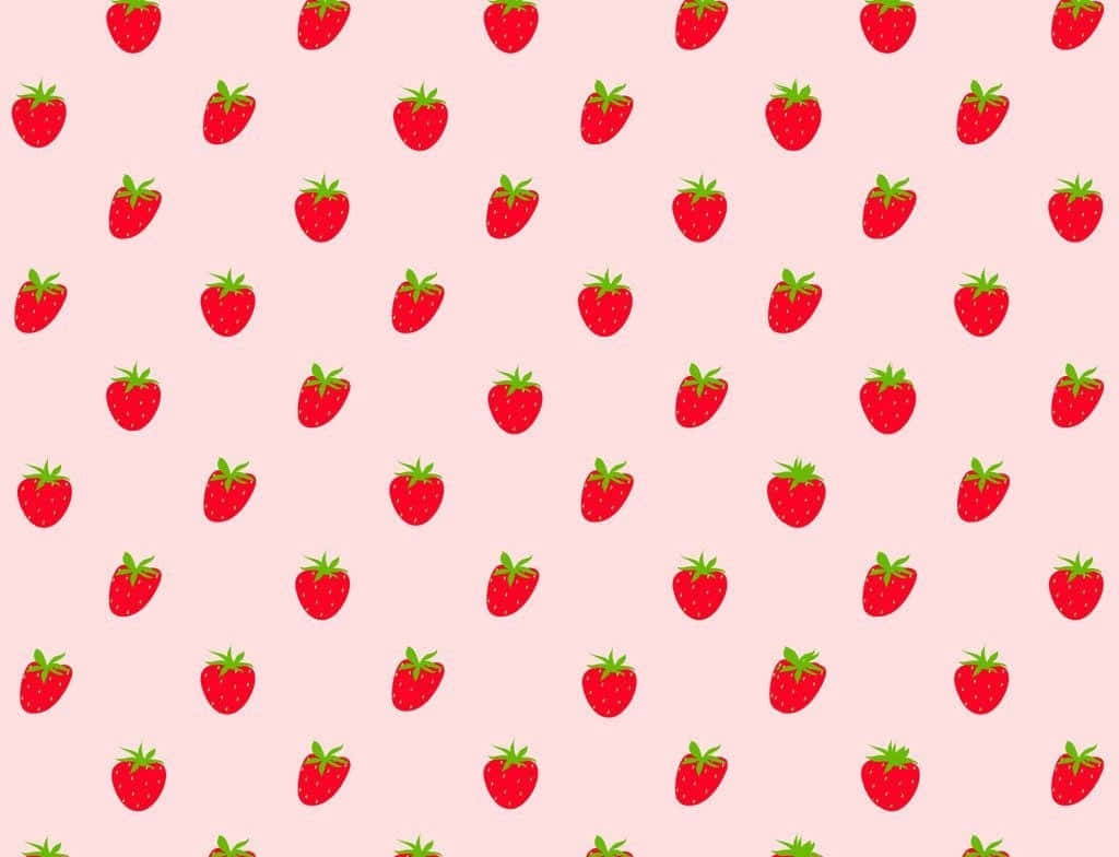strawberry, bright red, green tops, SD Desktop Wallpaper
