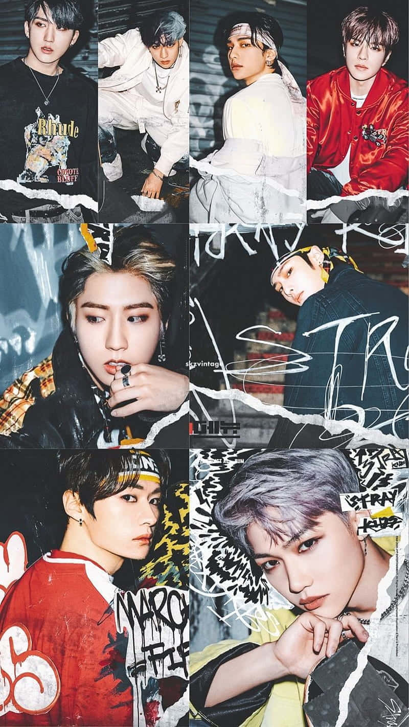 Stray Kids, urban streetwear, graffiti backgrounds, HD Phone Wallpaper