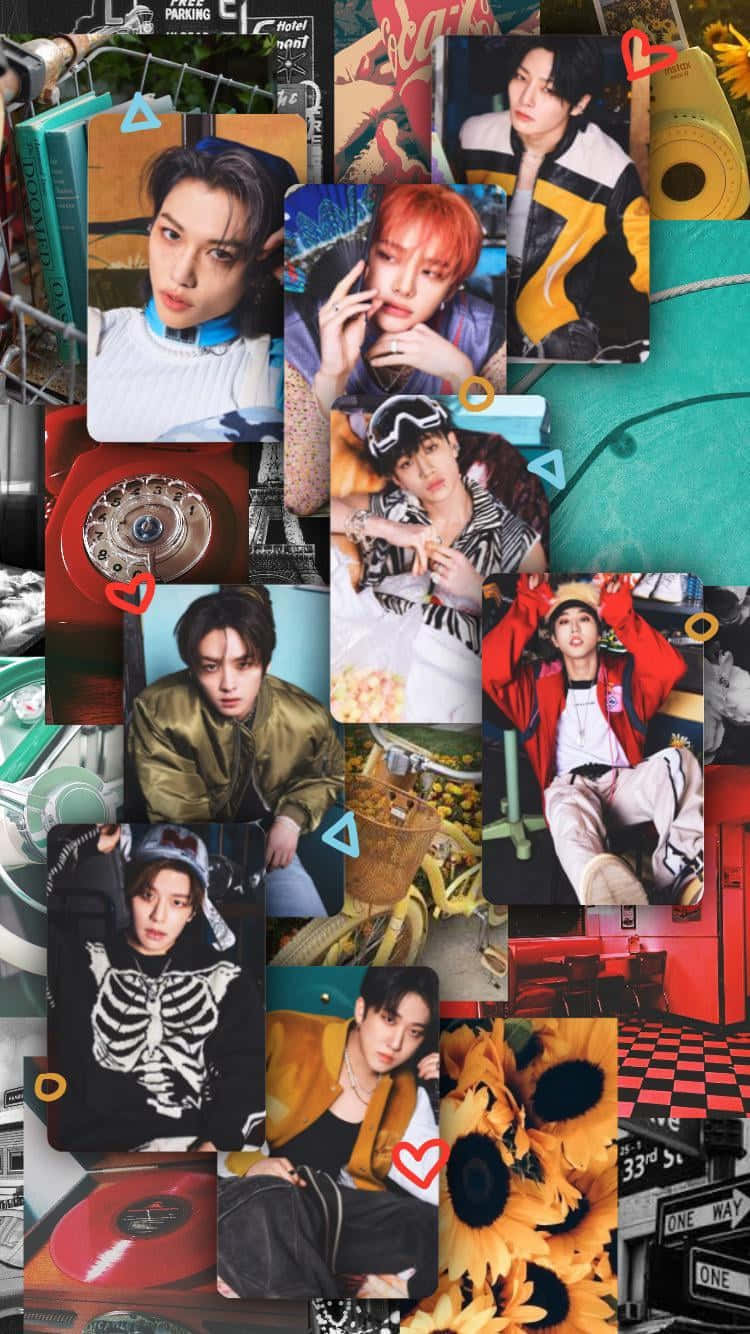 Stray Kids, sunflowers, vintage phone records, HD Phone Wallpaper
