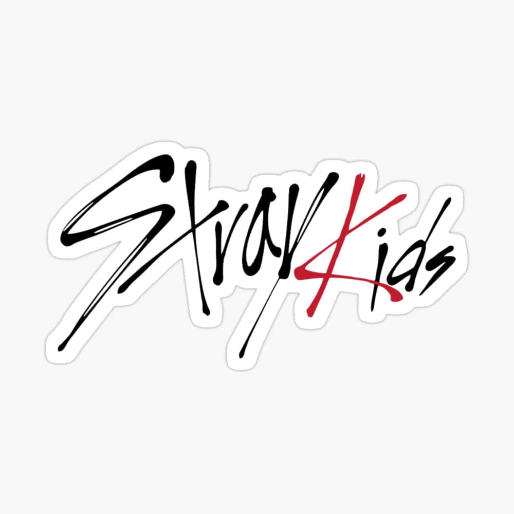 Stray Kids, black and red, stylized logo, SD Desktop Wallpaper