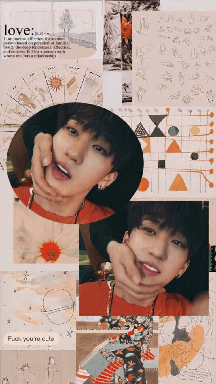 Stray Kids Aesthetic, orange, hand-drawn patterns, HD Phone Wallpaper