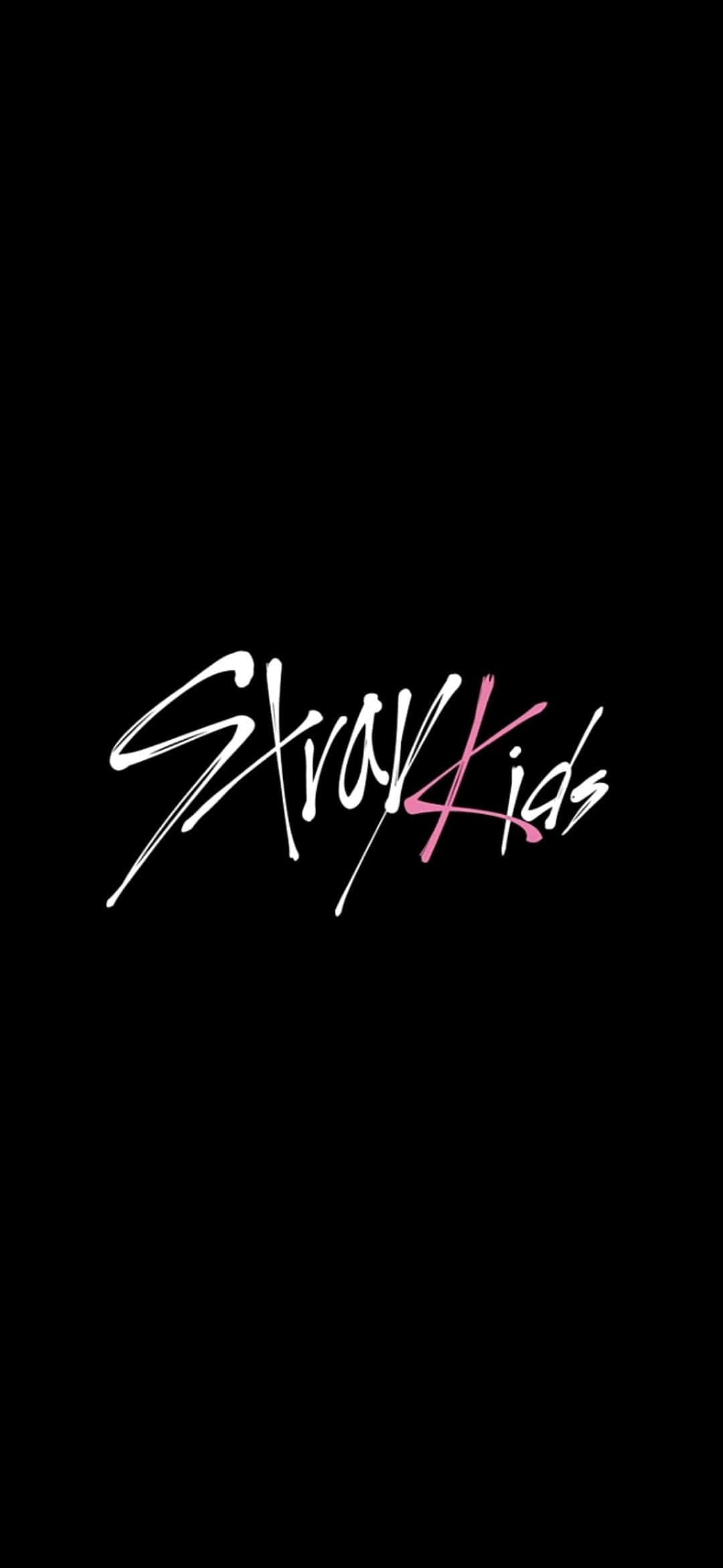Stray Kids Logo, white, pink, Full HD Phone Wallpaper