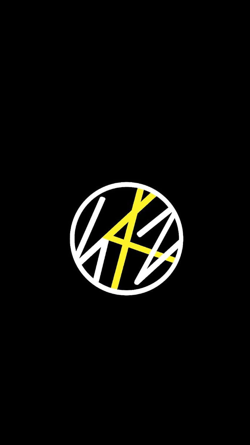 Stray Kids Logo, black background, white circle, HD Phone Wallpaper