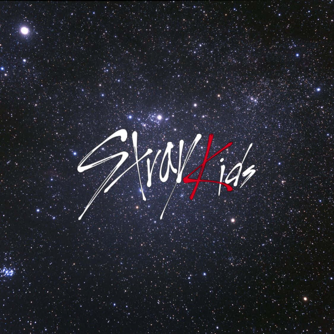 Stray Kids, starfield, white cursive script, SD Desktop Wallpaper