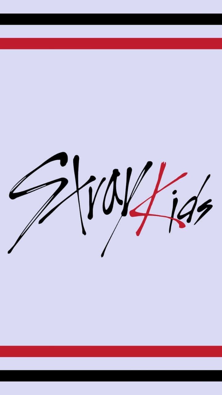 Stray Kids Logo, brush stroke design, black and red stylized text, HD Phone Wallpaper