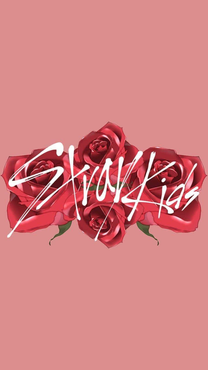 Stray Kids, rose logo, vibrant red roses, HD Phone Wallpaper