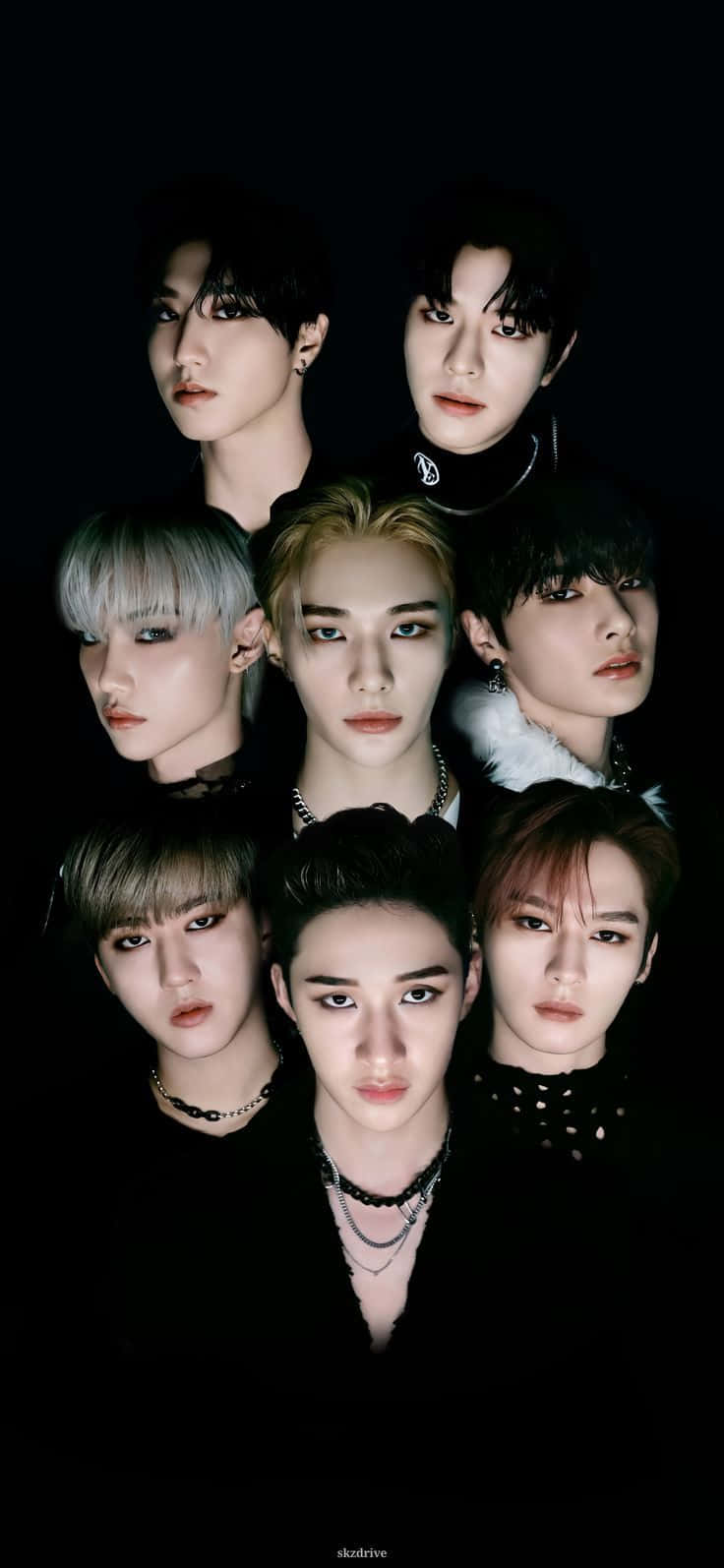 Stray Kids OT8, dark outfits, black background, HD Phone Wallpaper
