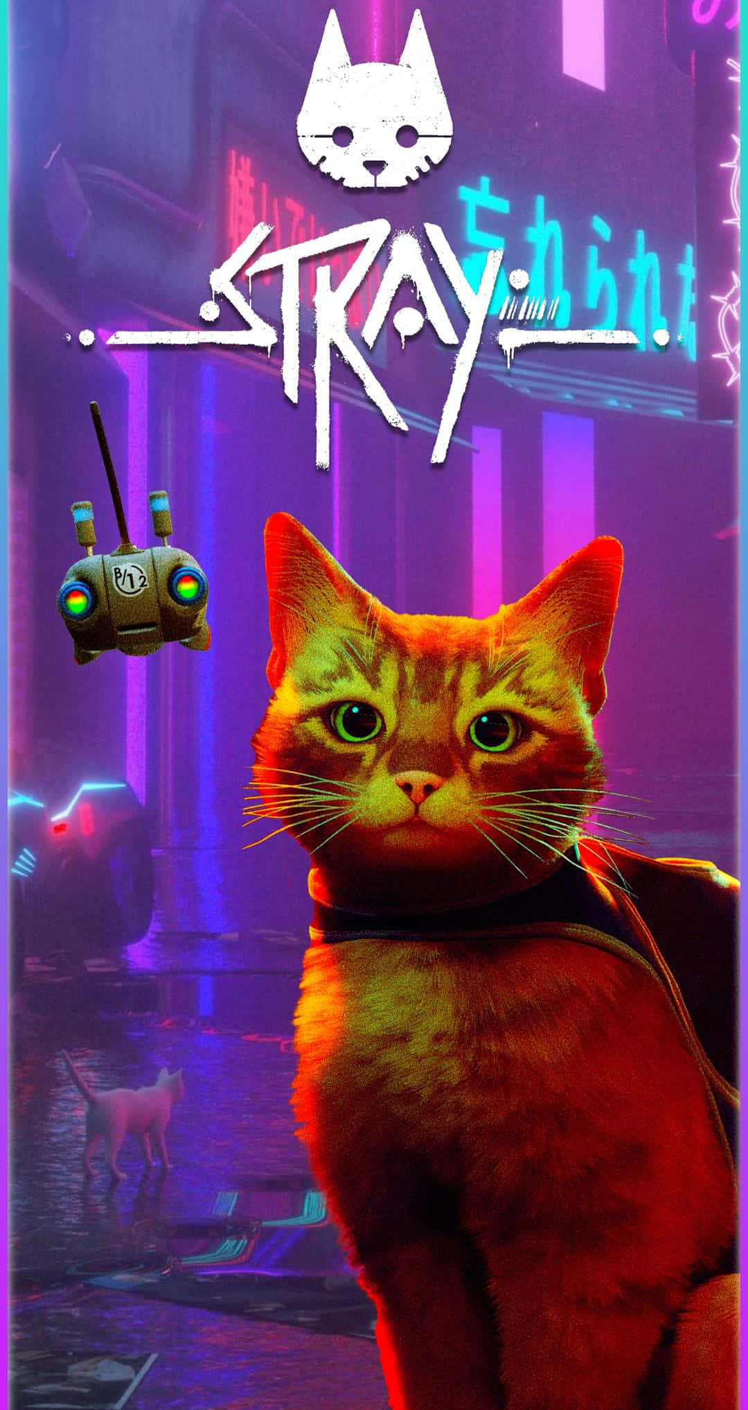 Stray, ginger cat, glowing eyes, Full HD Phone Wallpaper