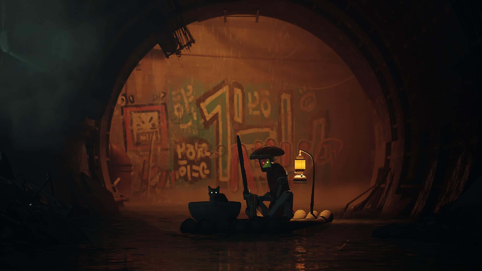 Stray, cat, robot companions, Full HD Desktop Wallpaper