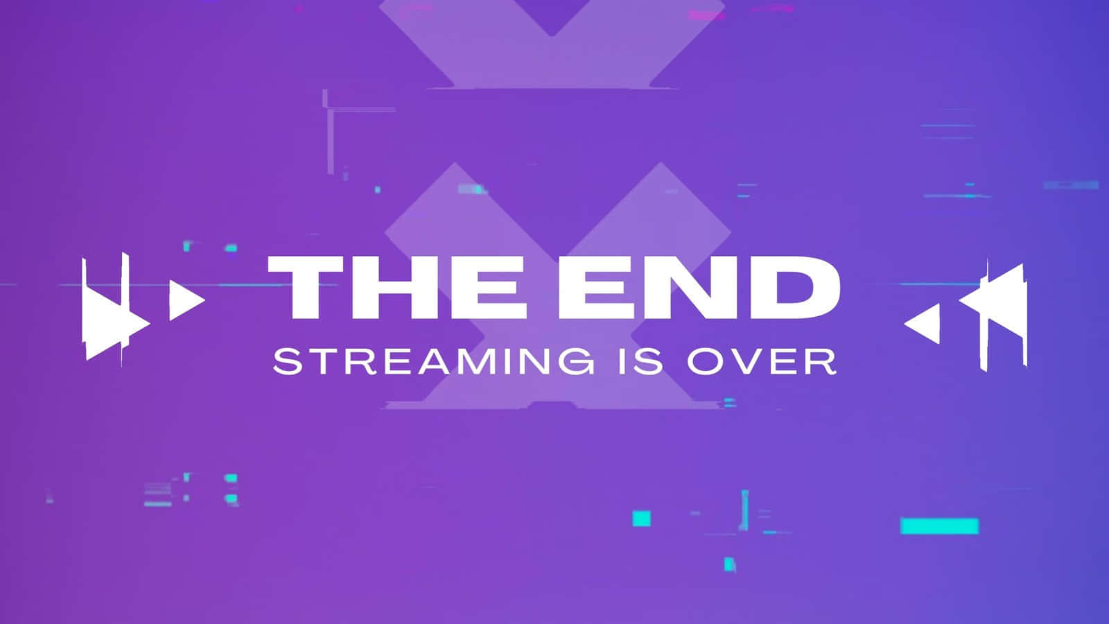 Streaming, glitchy purple digital background, media player icons, HD Desktop Wallpaper