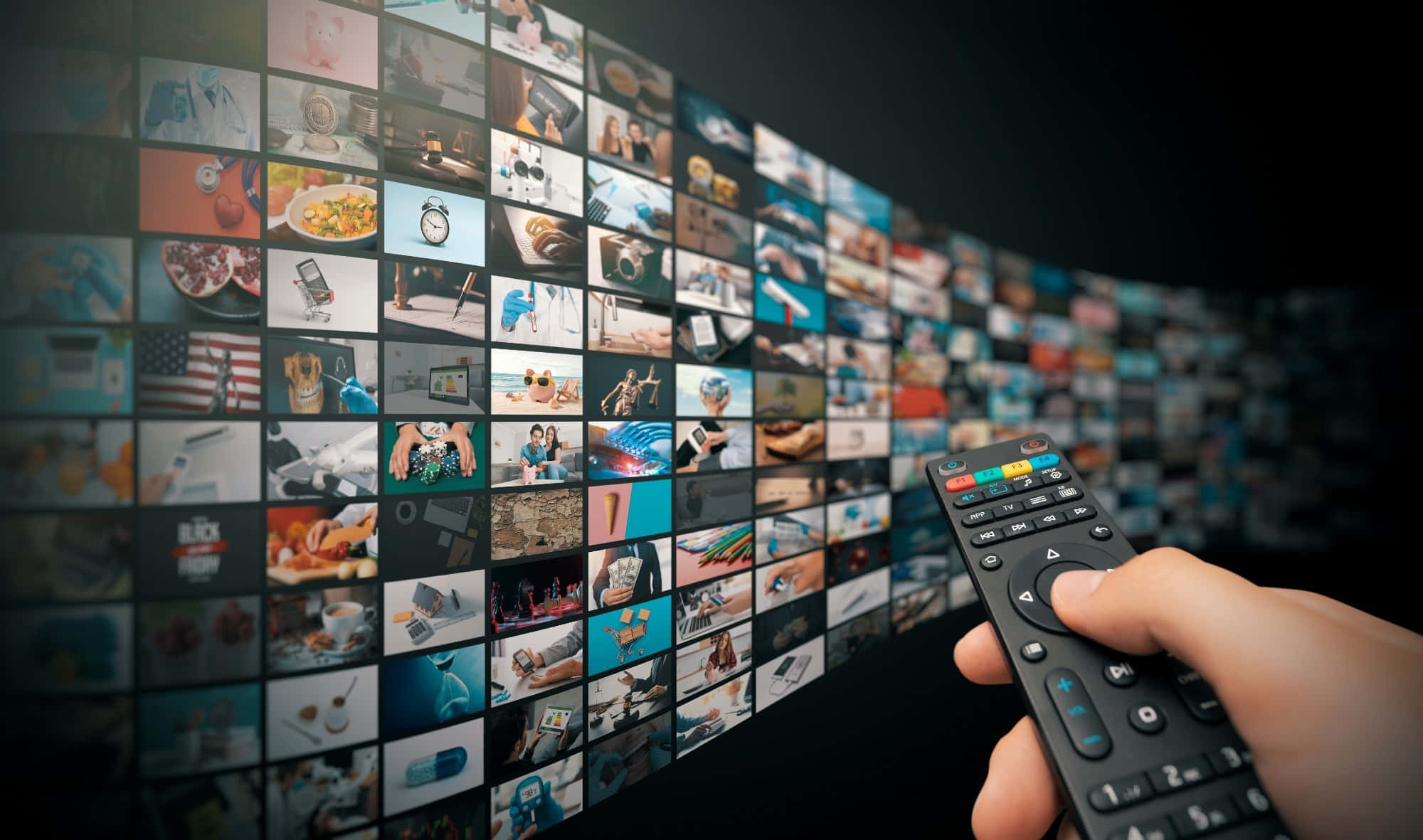 Streaming, remote control, curved wall, Full HD Desktop Wallpaper