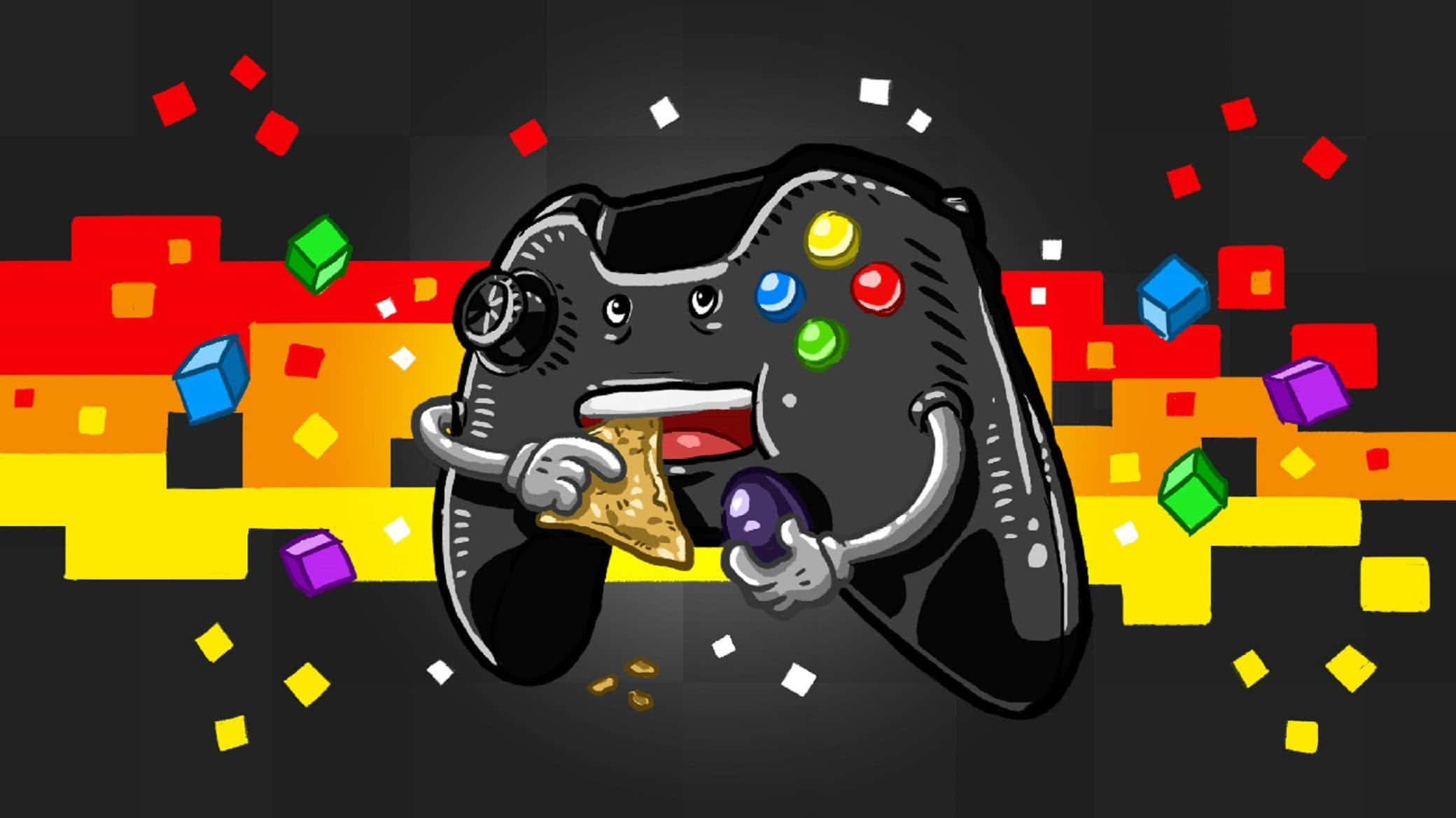 Streaming, cartoon game controller, eyes, Full HD Desktop Wallpaper