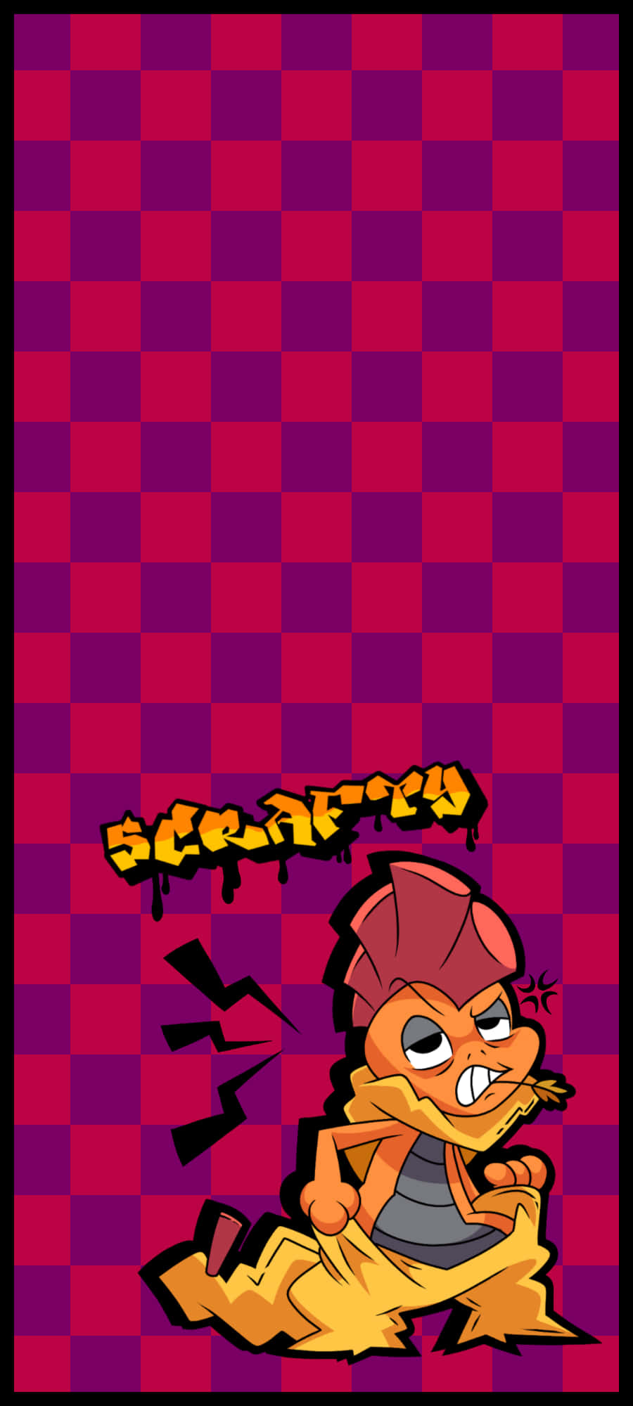 Street Art Style Scrafty, angry cartoon chicken, mohawk, Full HD Phone Wallpaper