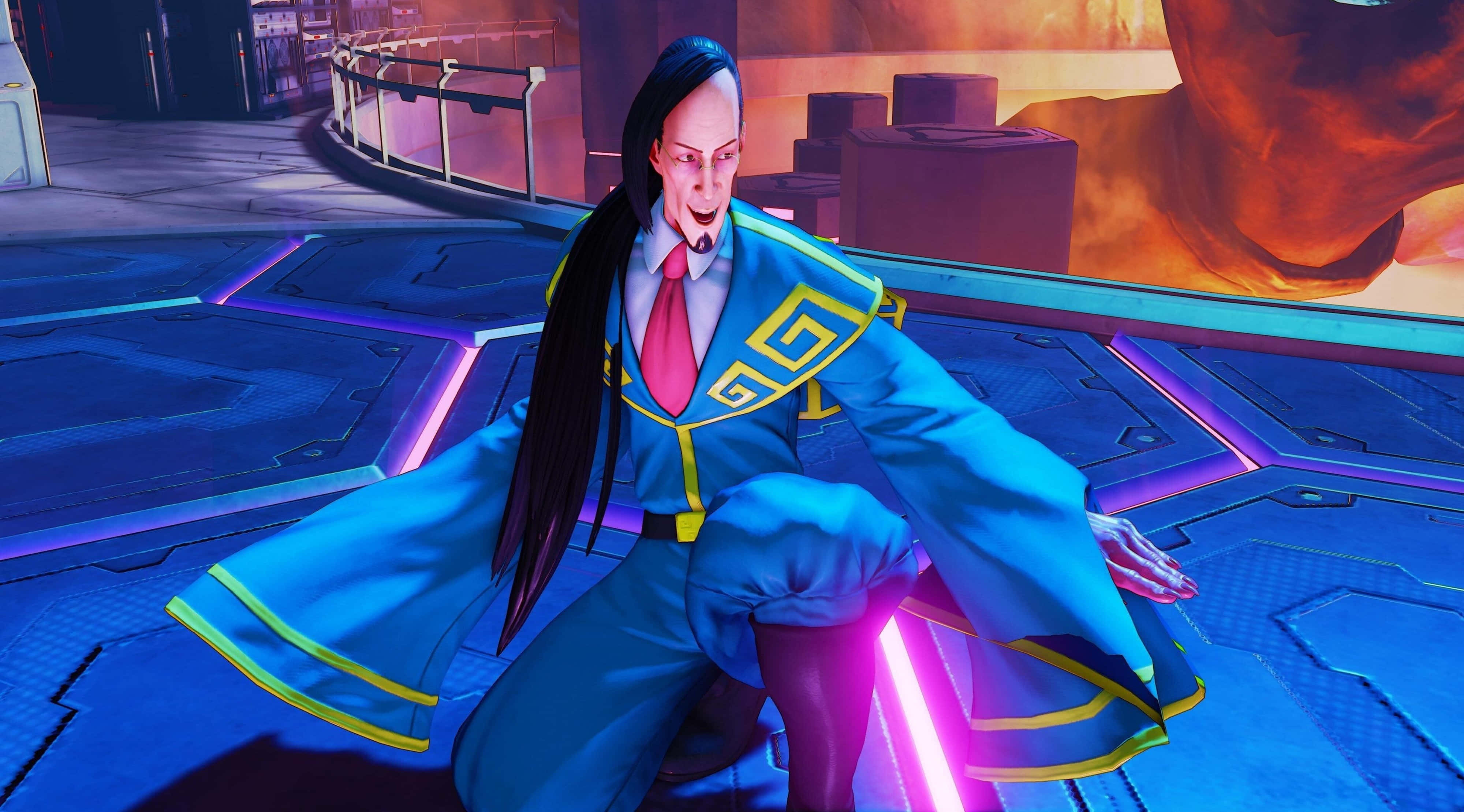 Street Fighter 4K, anime character, blue robe, 4K Desktop Wallpaper