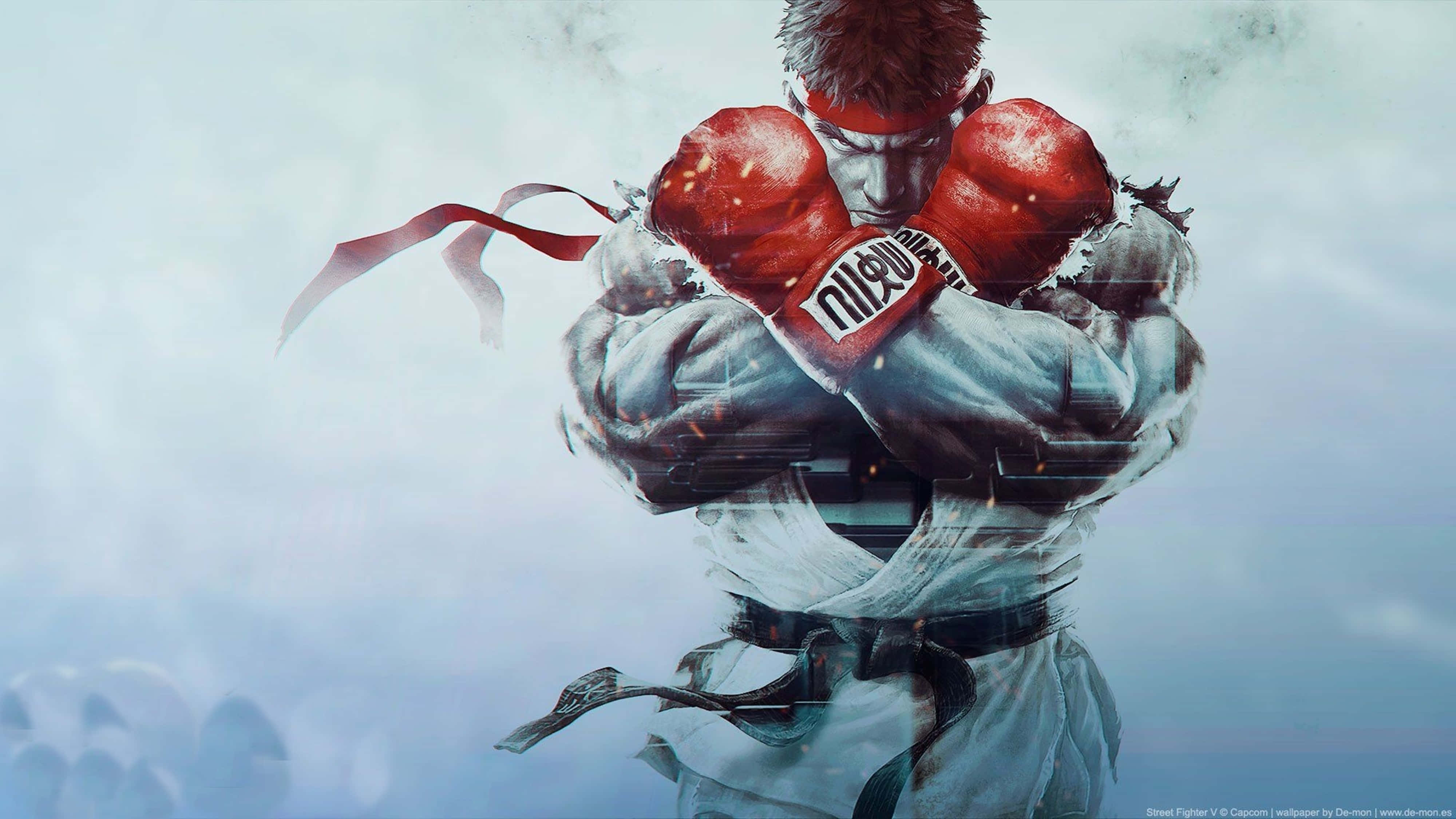 Street Fighter 4K, red gloves, white gi, 4K Desktop Wallpaper