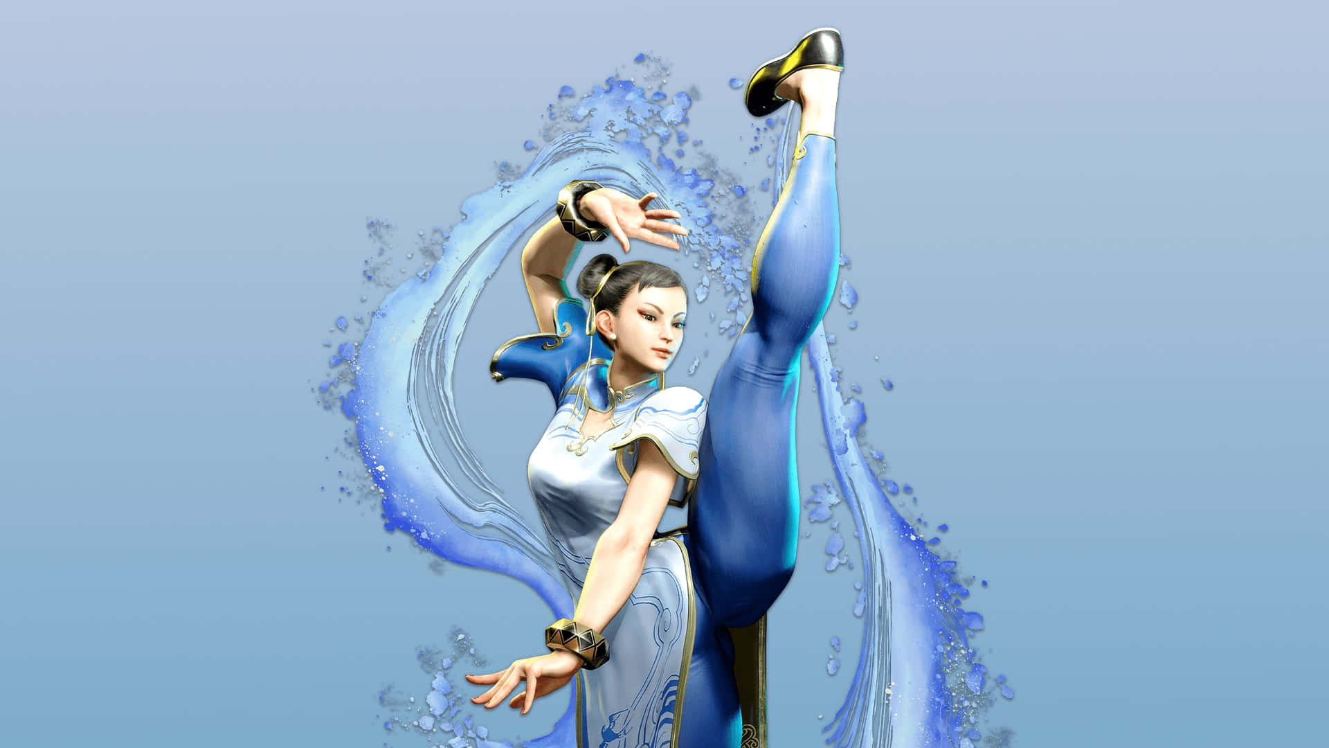 Street Fighter 6, water kick, female fighter, Full HD Desktop Wallpaper