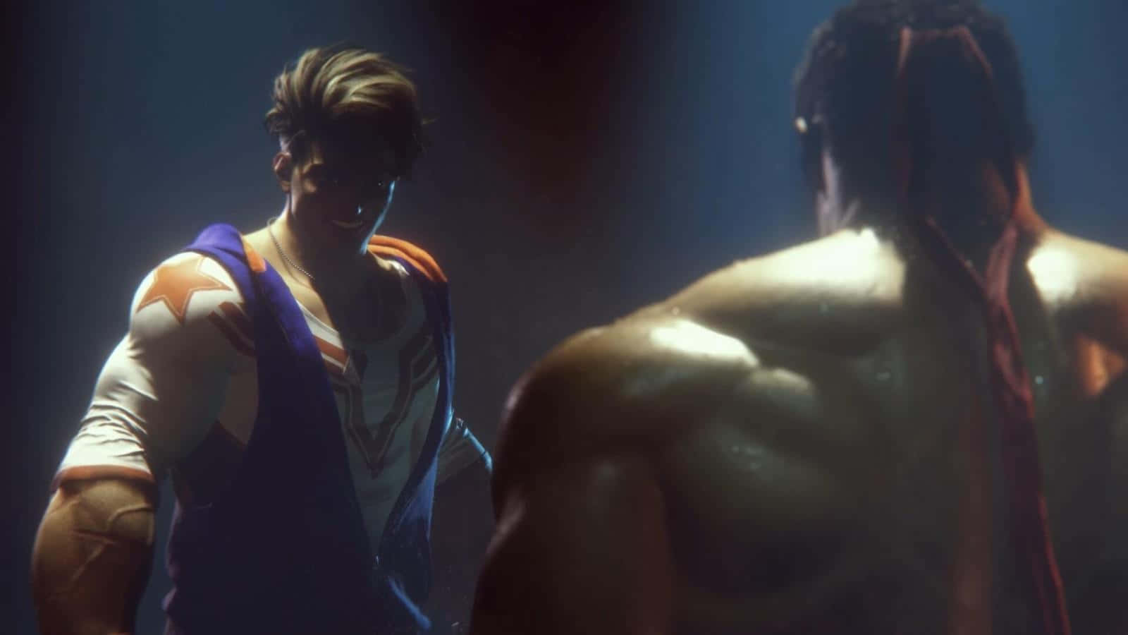 Street Fighter 6, faceoff, dimly lit arena, HD Desktop Wallpaper