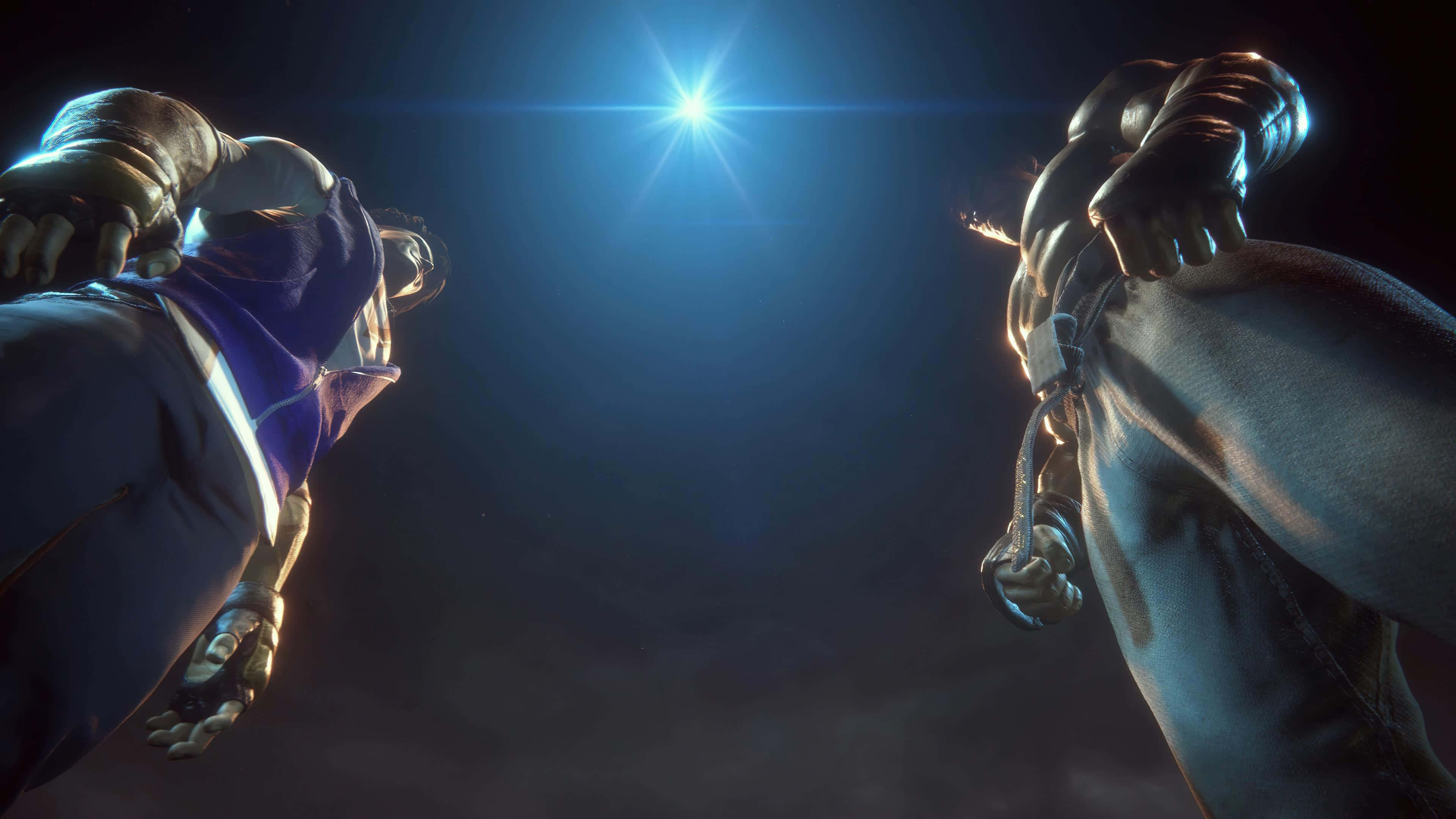 Street Fighter 6, faceoff, under spotlight, 4K Desktop Wallpaper