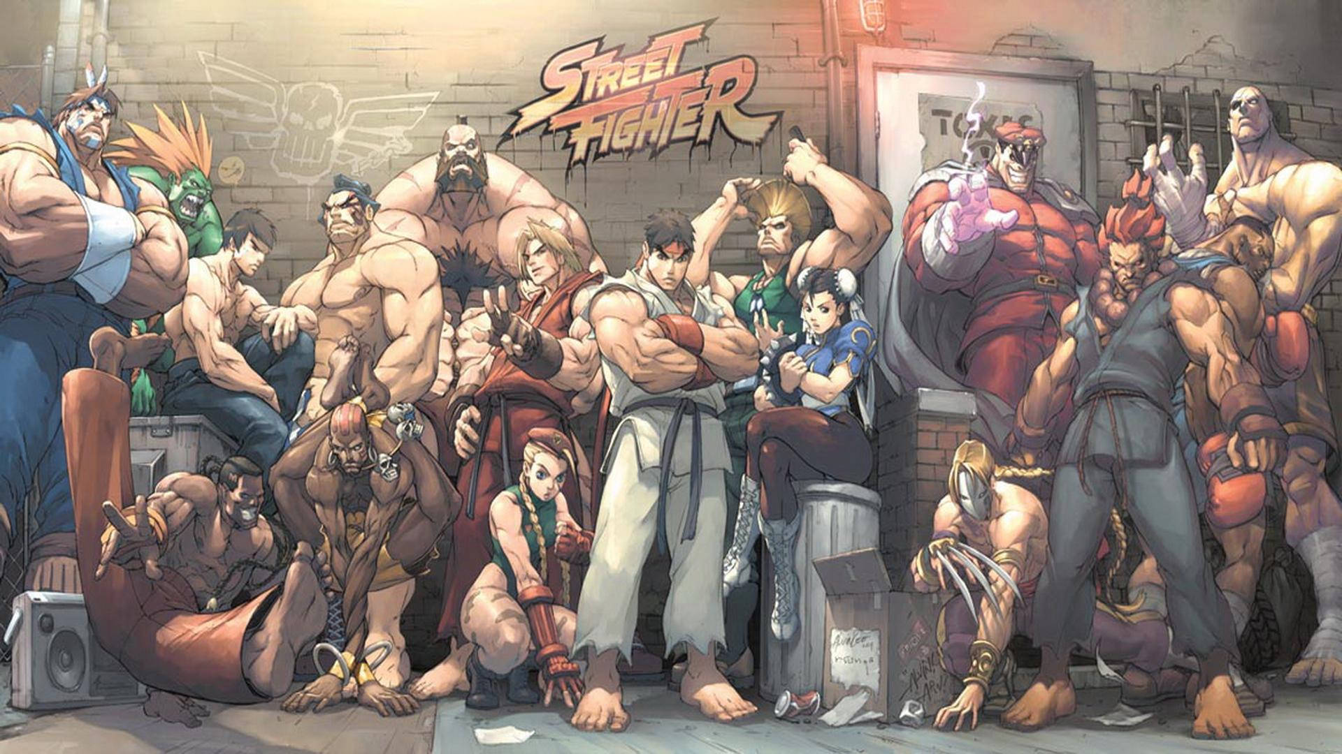 Street Fighter 6, brick wall, graffiti, Full HD Desktop Wallpaper