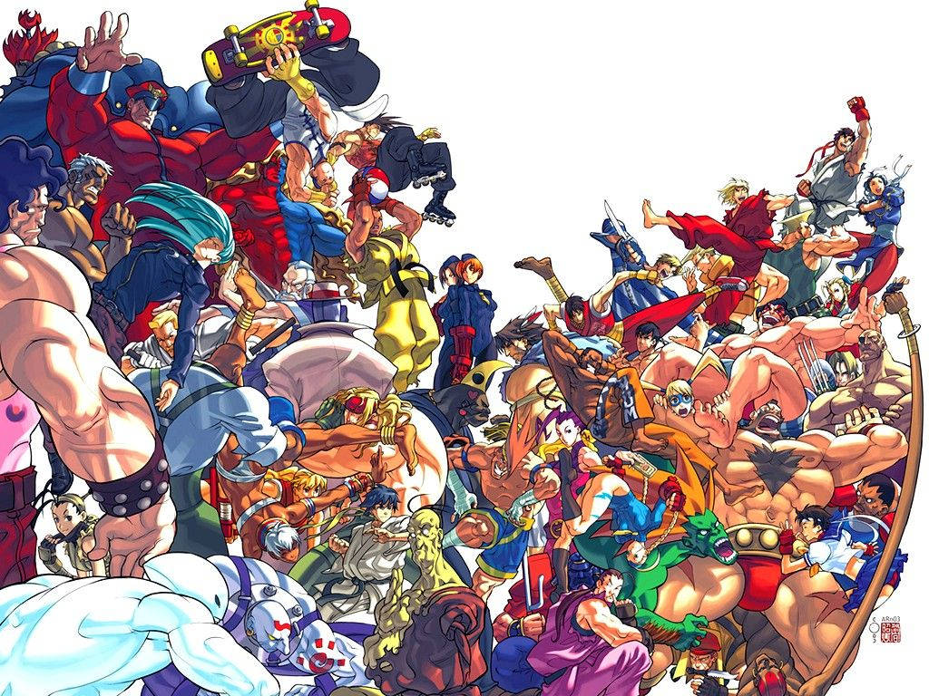 Street Fighter, anime collage, muscular fighters, SD Desktop Wallpaper