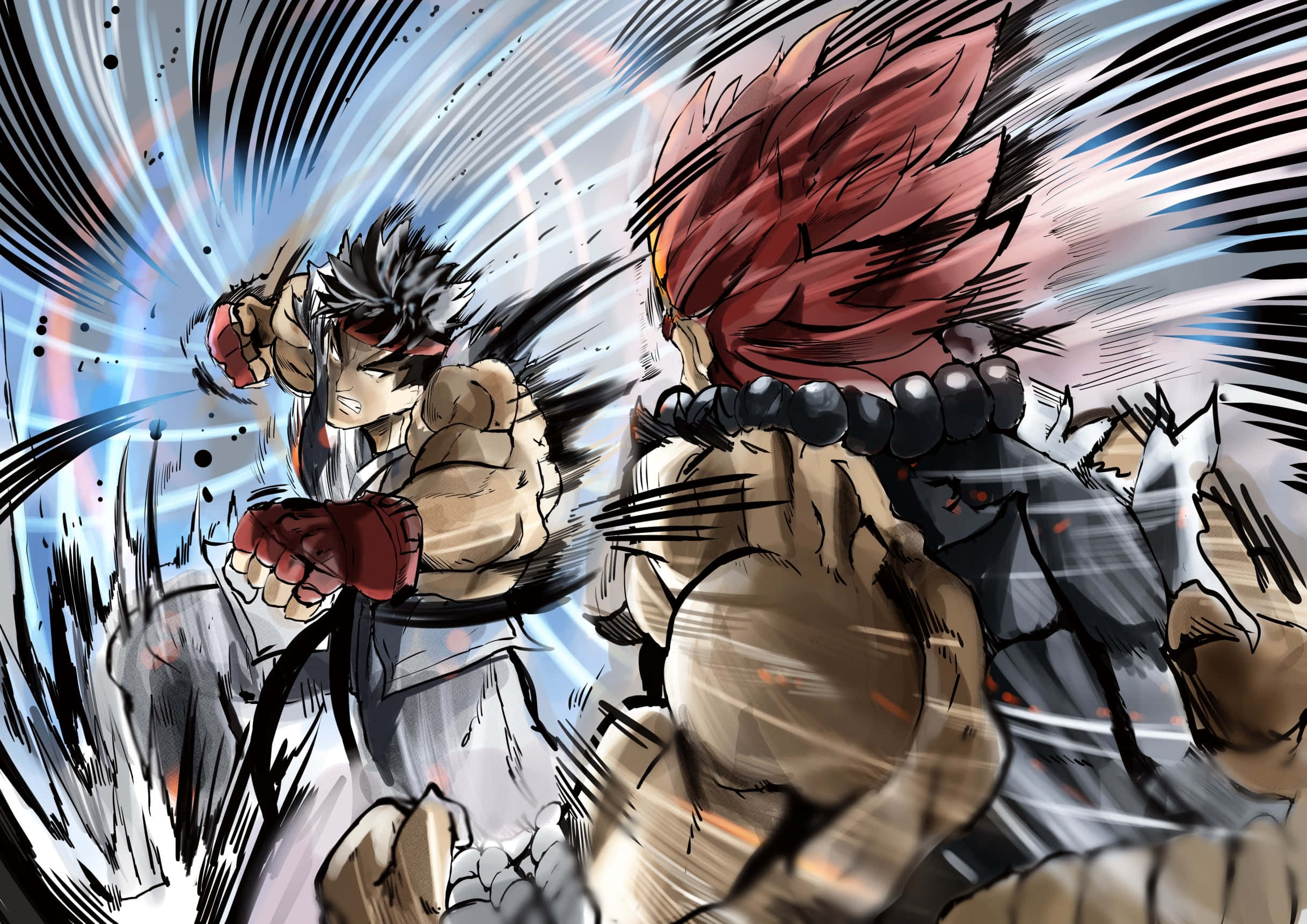 Street Fighter, anime fighters, manga-style battle, Full HD Desktop Wallpaper