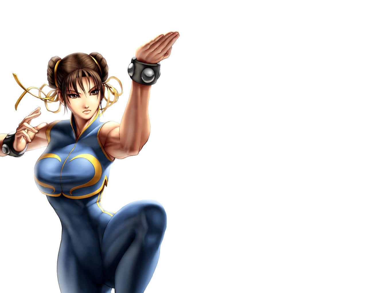 Street Fighter Alpha, female martial artist, blue and gold outfit, HD Desktop Wallpaper