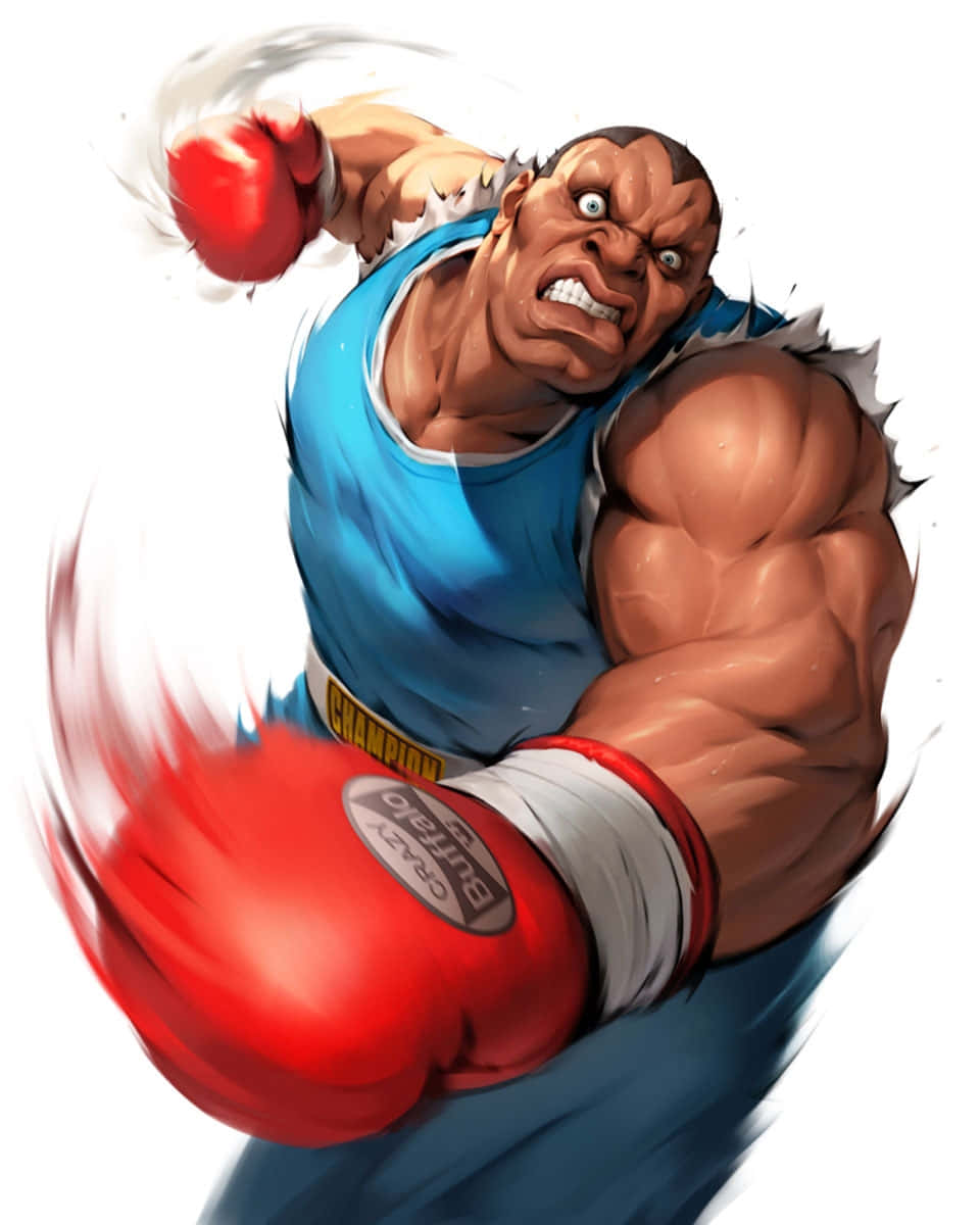 Street Fighter Balrog, blue tank top, red gloves, SD Phone Wallpaper