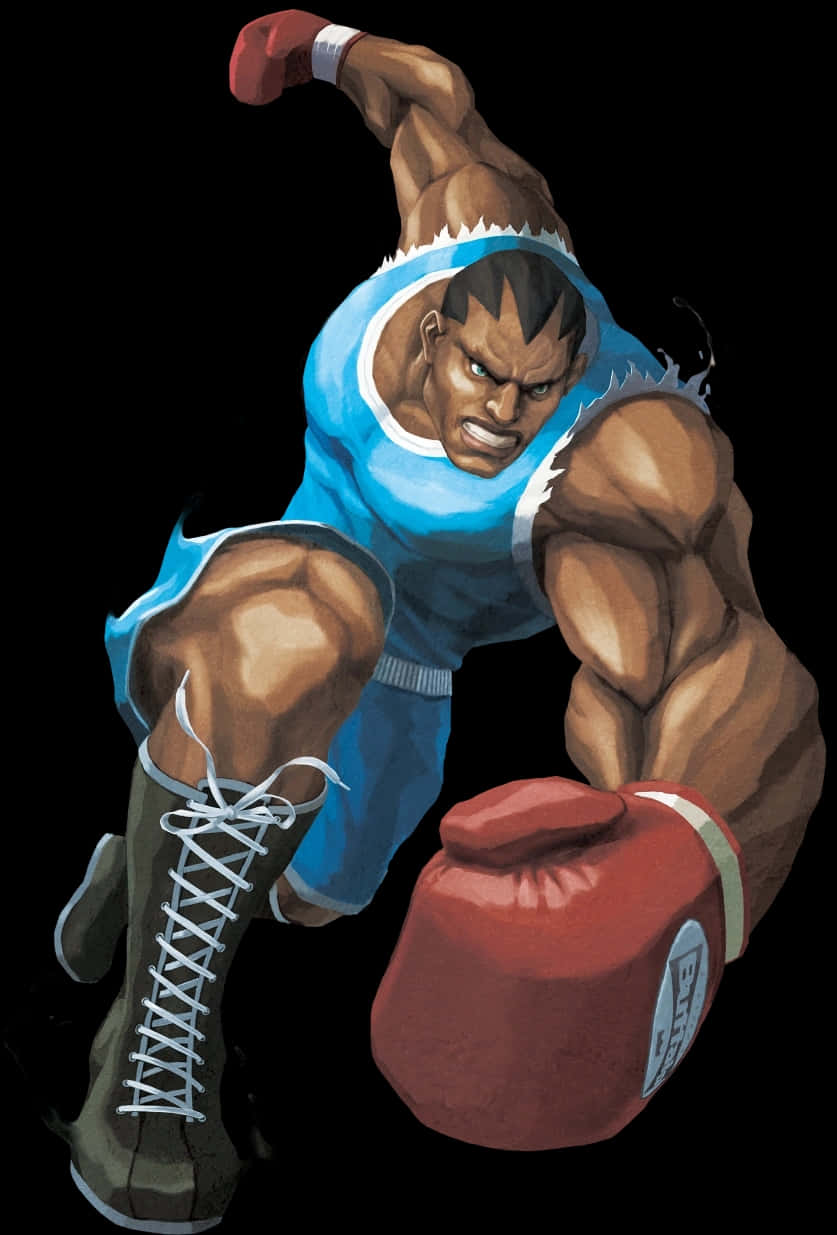 Street Fighter Balrog, blue trunks, red gloves, SD Phone Wallpaper