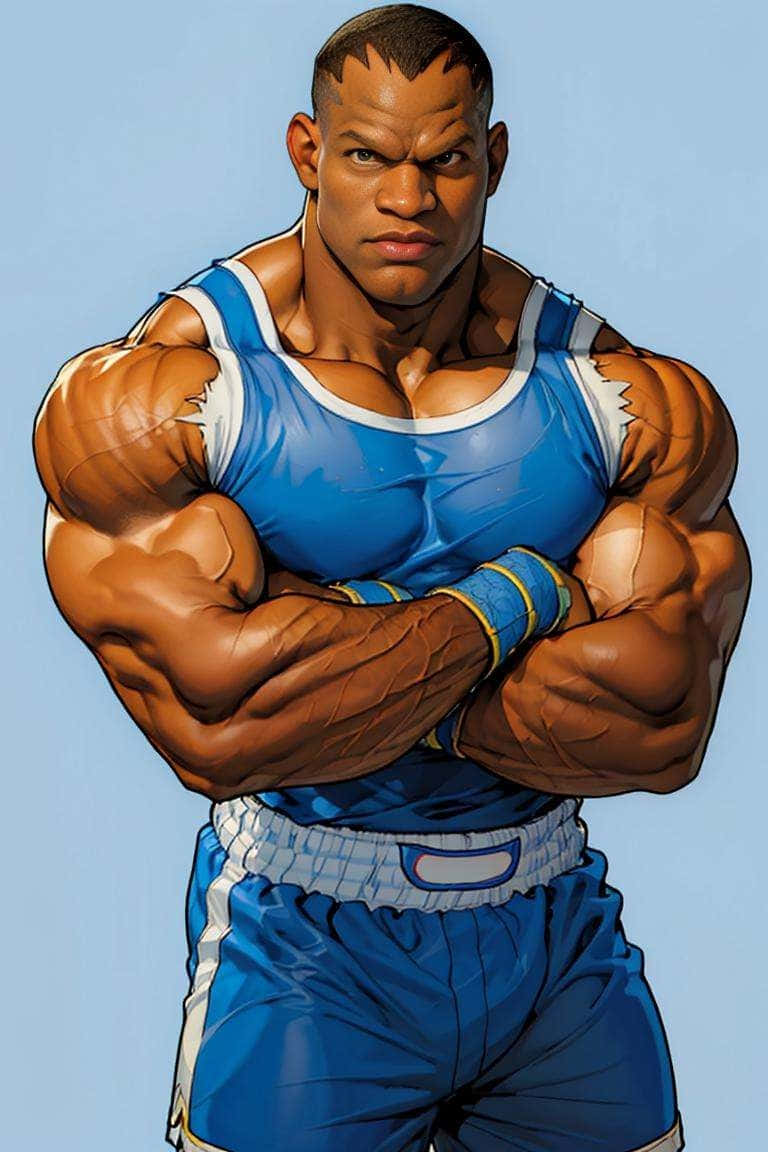 Street Fighter, Balrog, blue wrestling gear, SD Phone Wallpaper