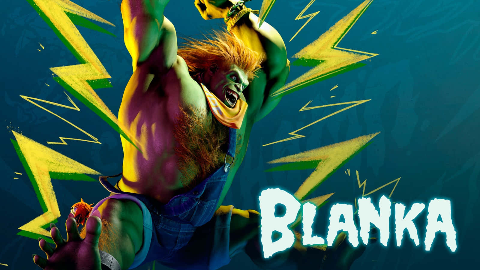 Street Fighter 6, Blanka, yellow lightning bolts, HD Desktop Wallpaper
