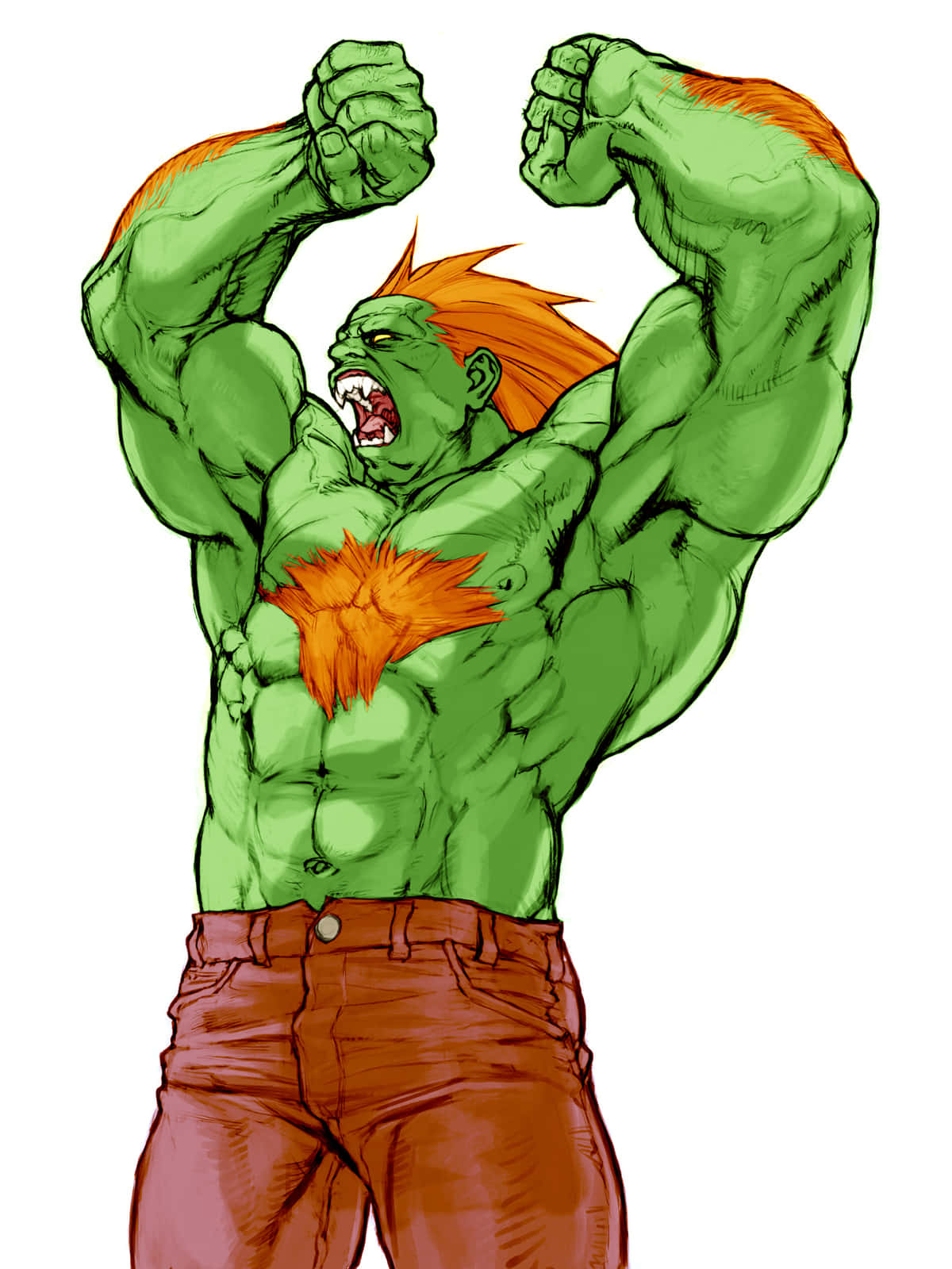 Street Fighter, Blanka, victory pose, HD Phone Wallpaper