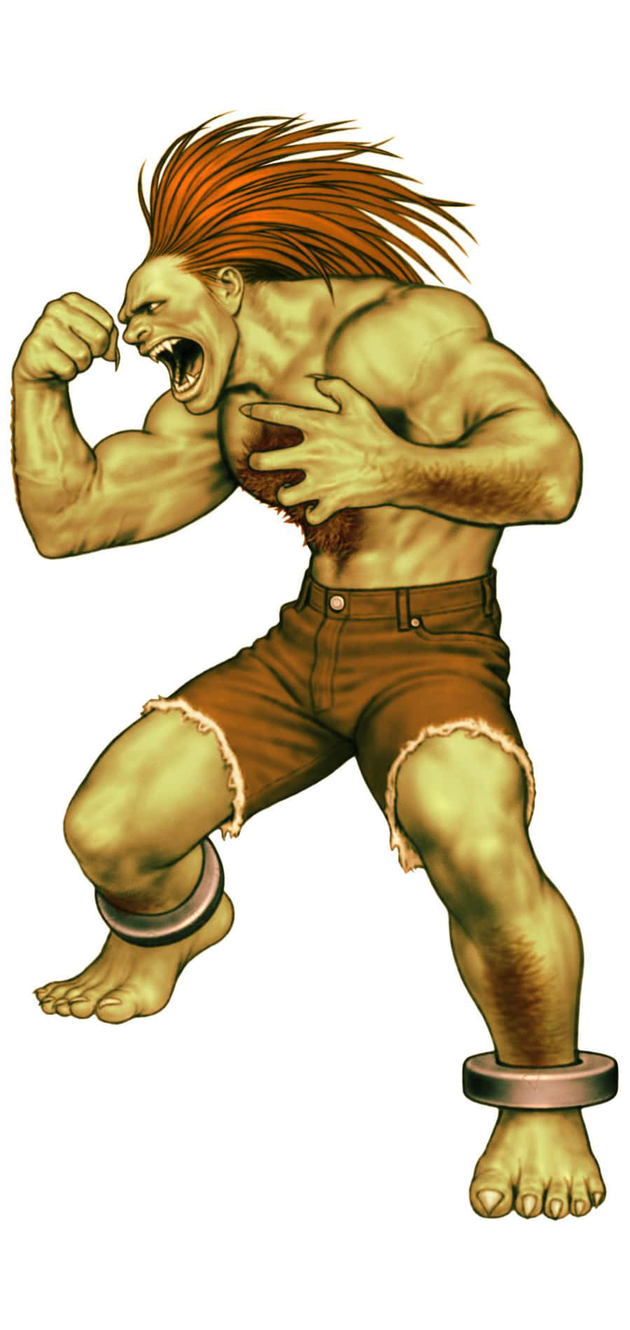 Street Fighter, Blanka, roaring, HD Phone Wallpaper