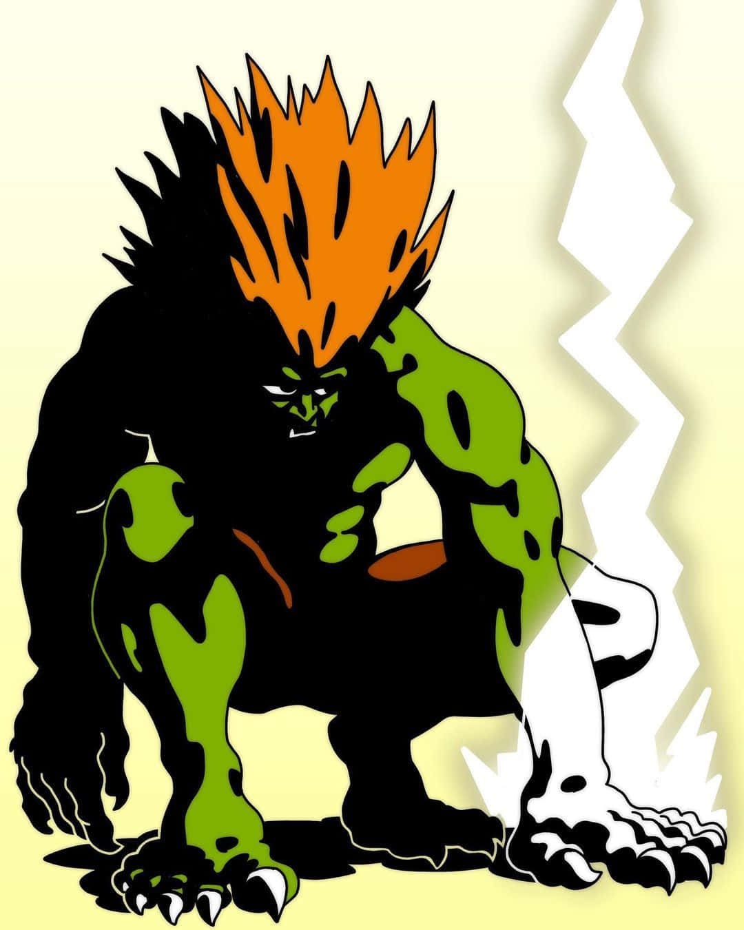 Street Fighter Blanka, electric thunder, green skin, HD Phone Wallpaper