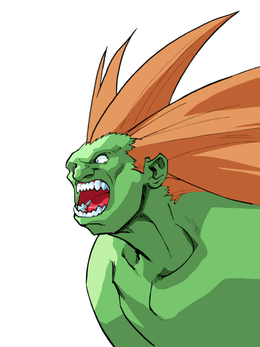 Street Fighter, Blanka, roaring, SD Phone Wallpaper
