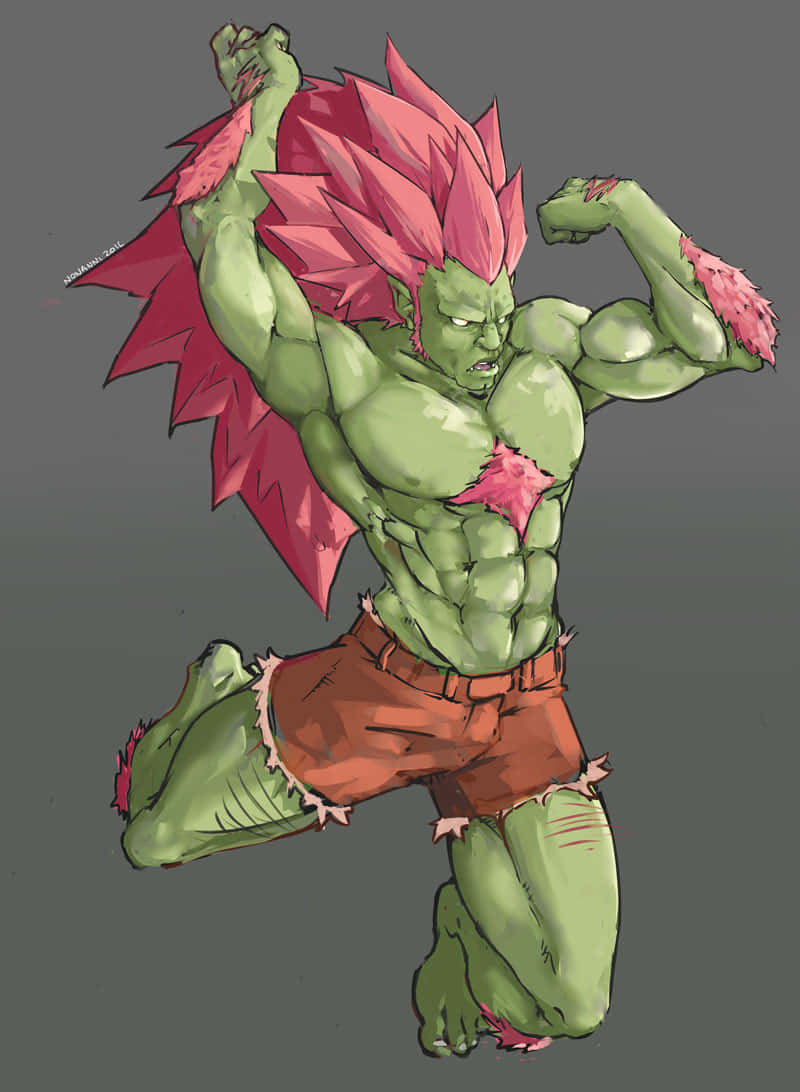 Street Fighter, Blanka, roaring pose, SD Phone Wallpaper