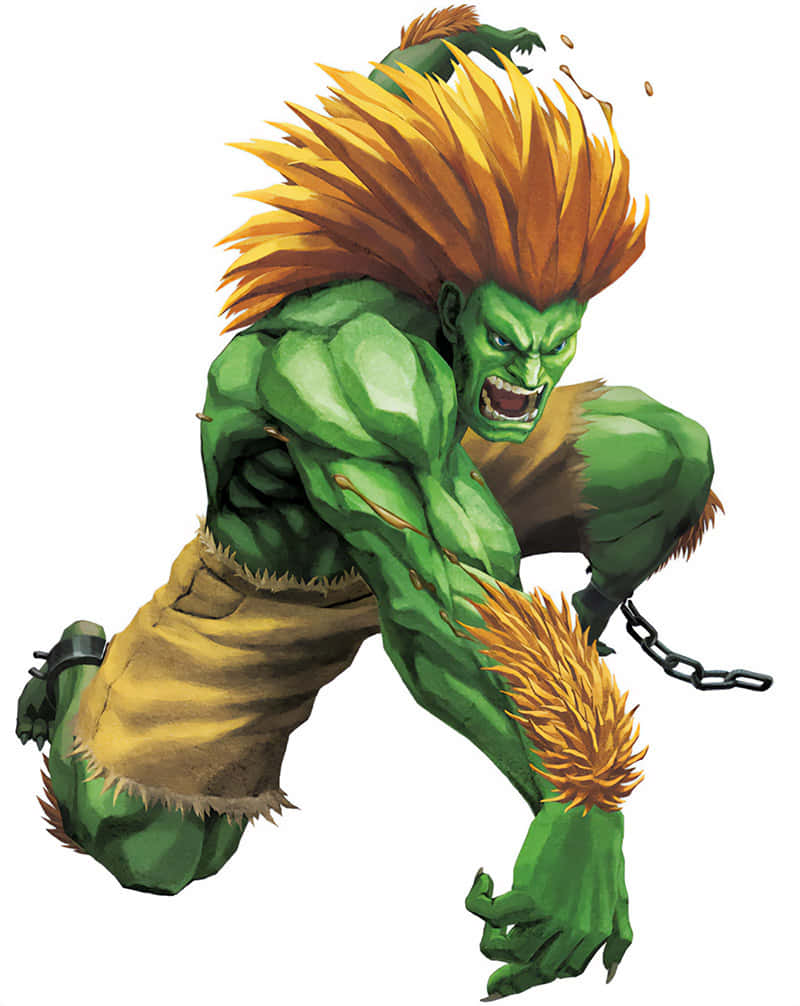 Street Fighter, Blanka, green-skinned, SD Phone Wallpaper